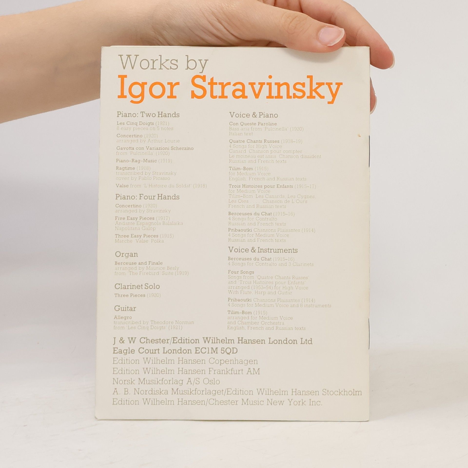 Igor Stravinsky Ragtime for Eleven Instruments