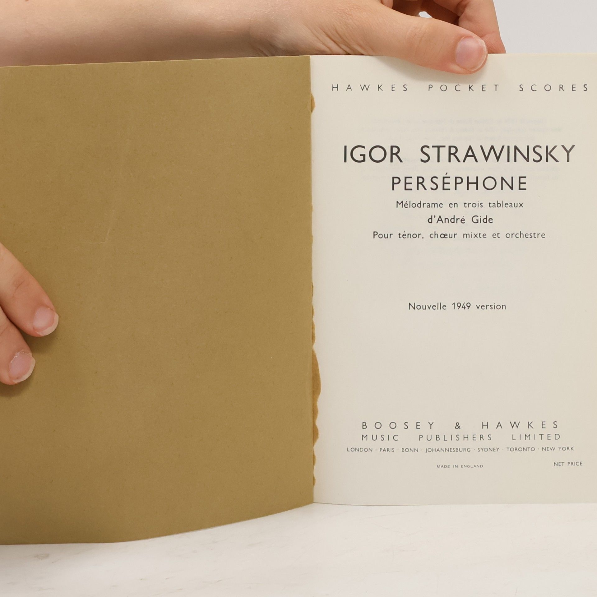 Igor Stravinsky Perséphone