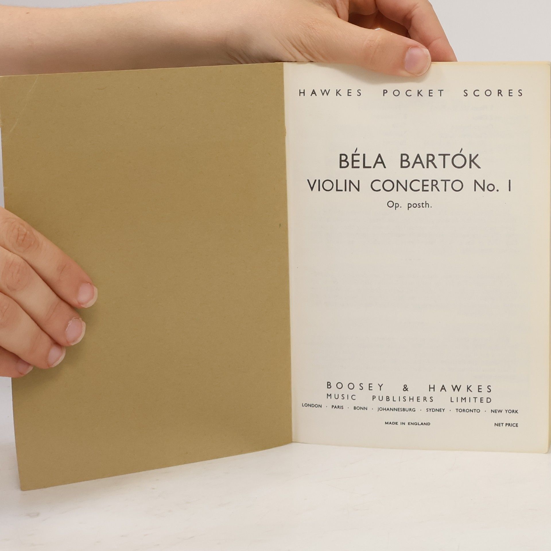 Béla Bartók Violin Concerto No. 1, Opus Posthumous
