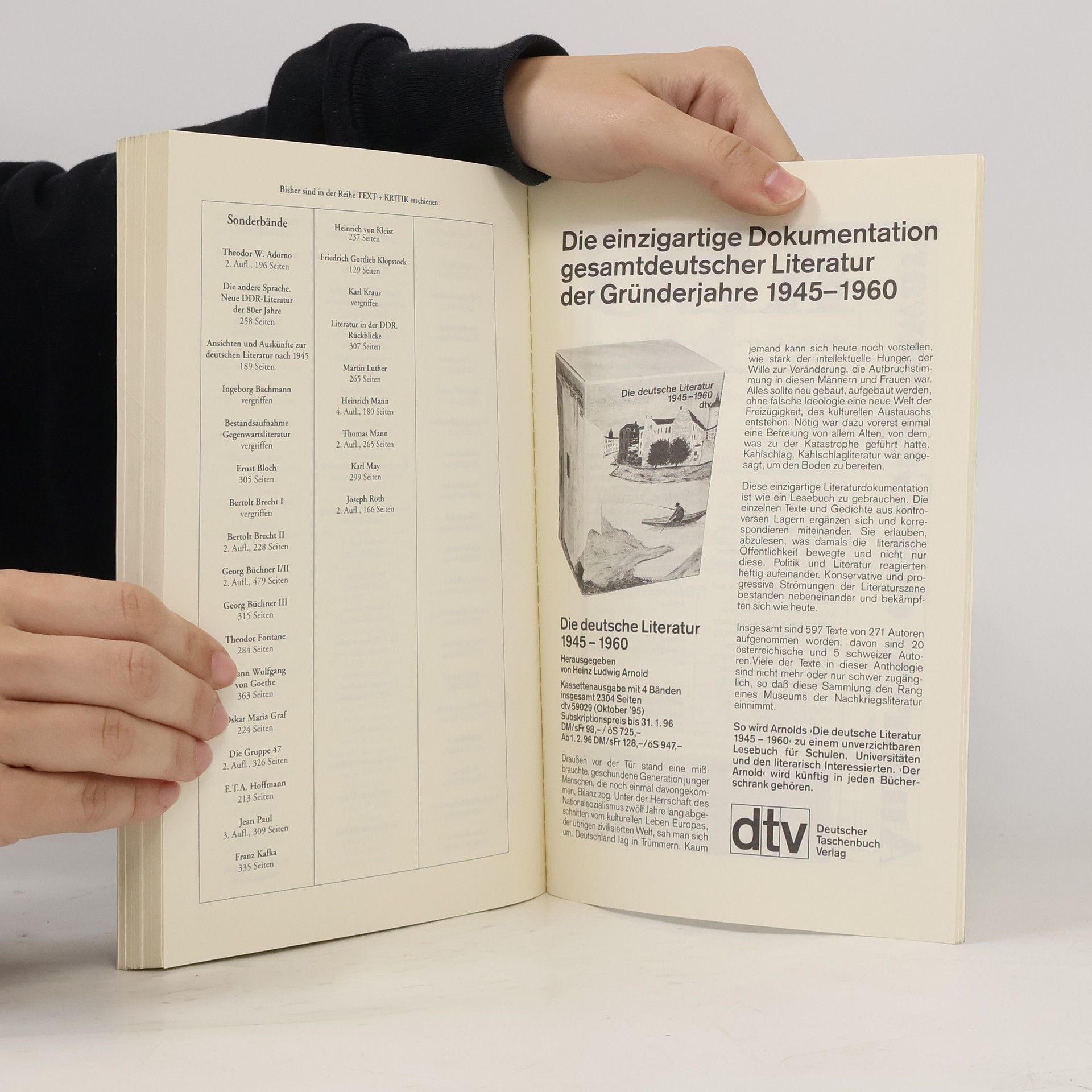 Heinz Ludwig Arnold Text + Kritik - IX/95: Ansichten und Auskünfte zur deutschen Literatur nach 1945: Sonderband