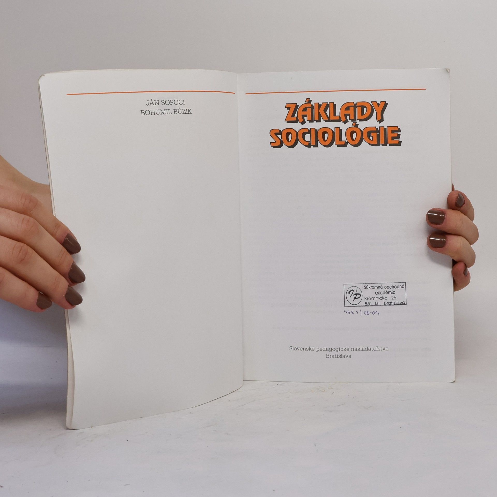 Ján Sopóci Základy sociológie