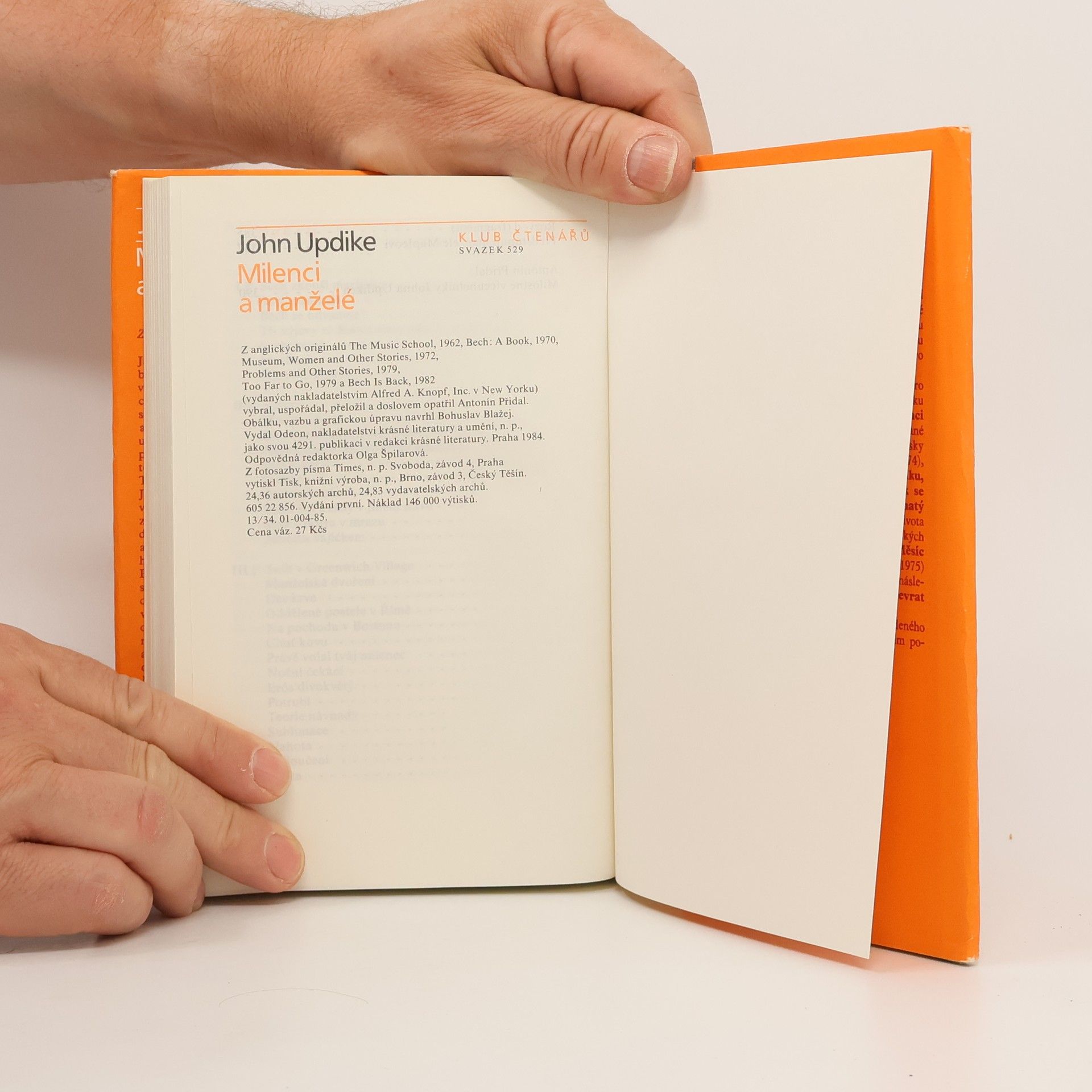 John Updike Milenci a manželé