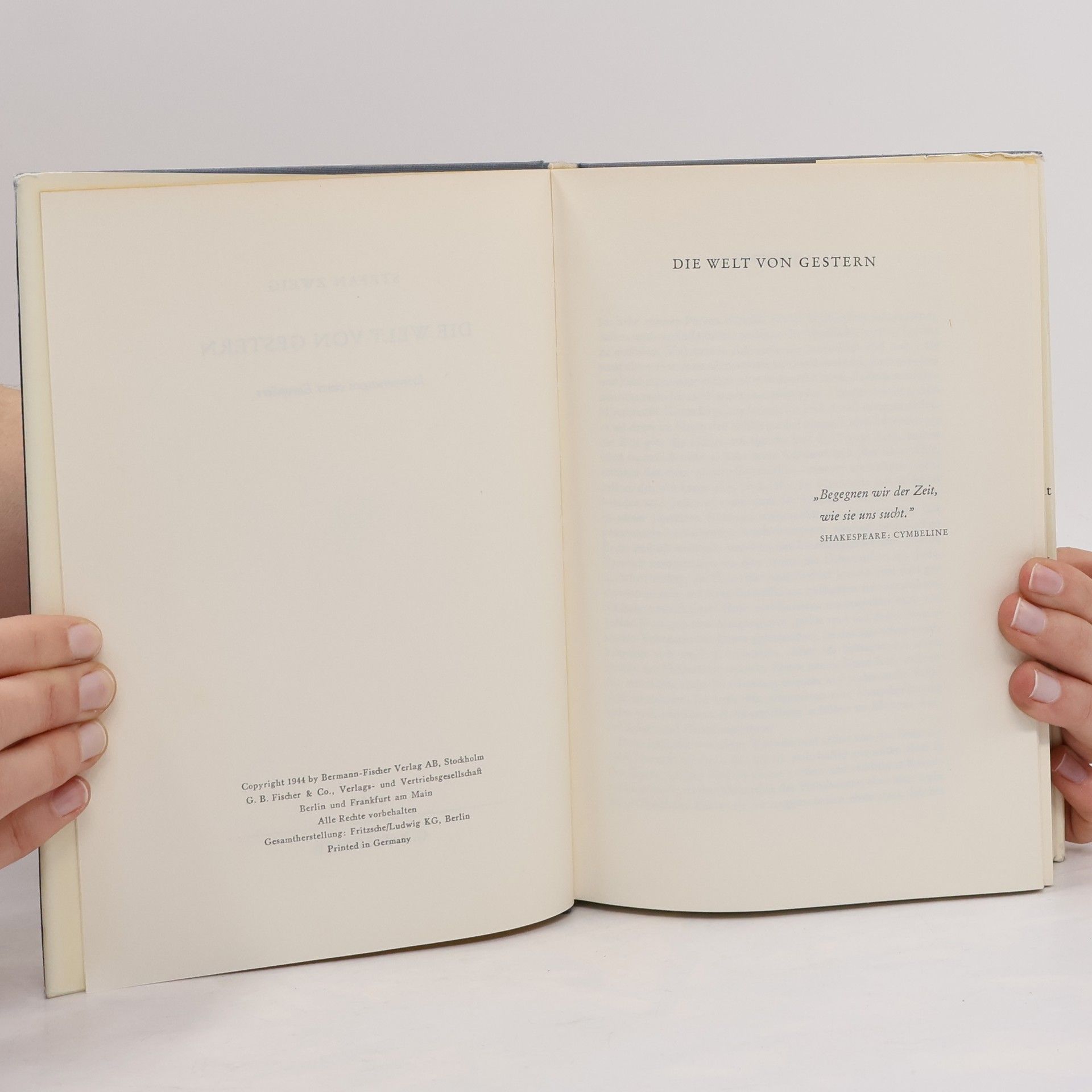 Stefan Zweig Die Welt von Gestern