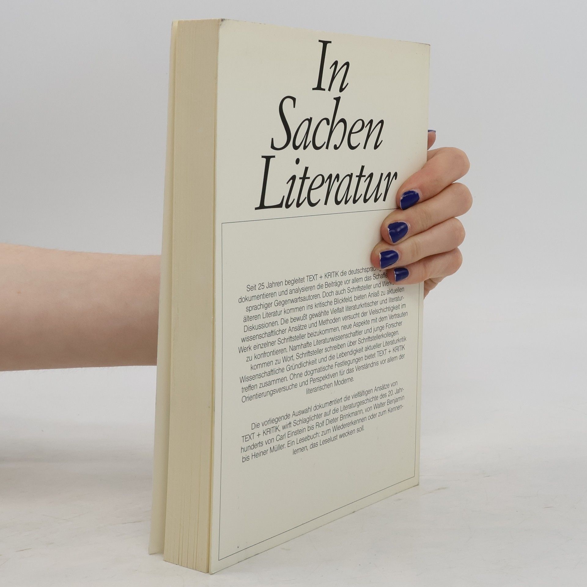 Christa Jordan TEXT+KRITIK Sonderband: In Sachen Literatur