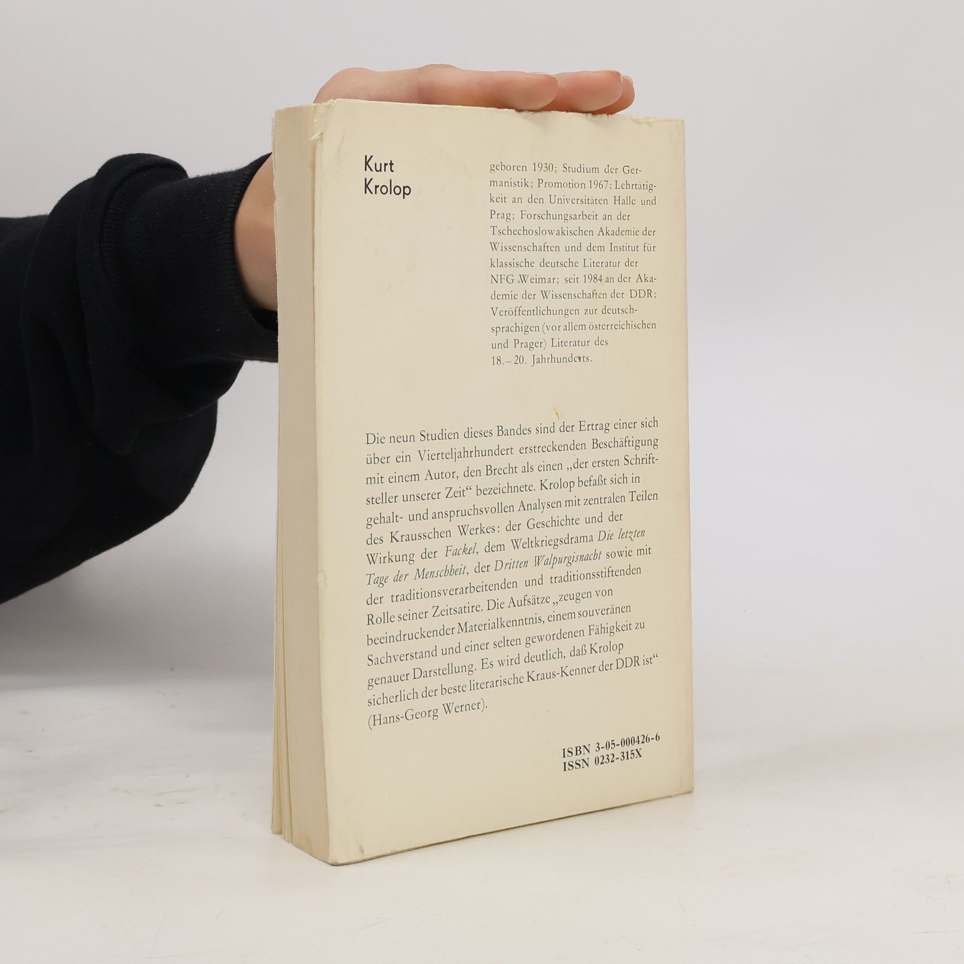 Kurt Krolop Literatur und Gesellschaft: Sprachsatire als Zeitsatire bei Karl Kraus