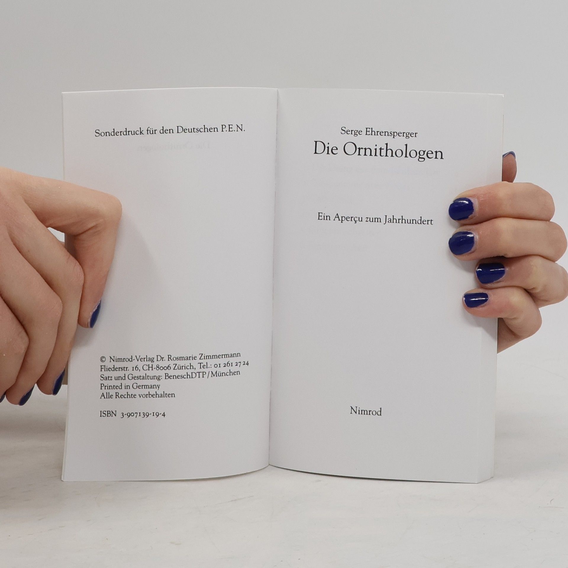 Serge Ehrensperger Die Ornithologen