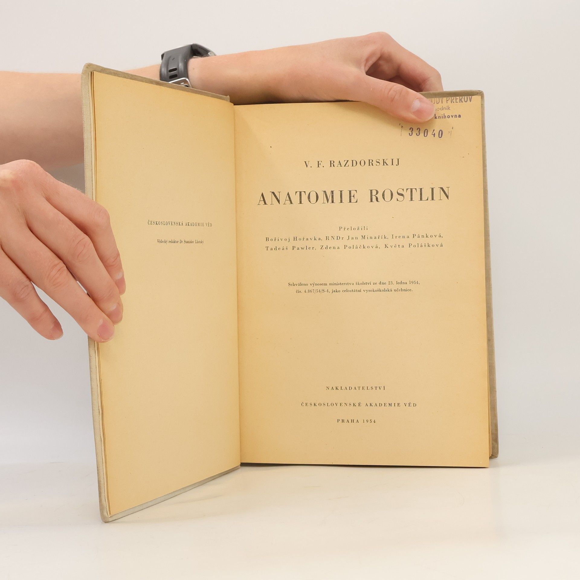 V. F. Razdorskij Anatomie rostlin