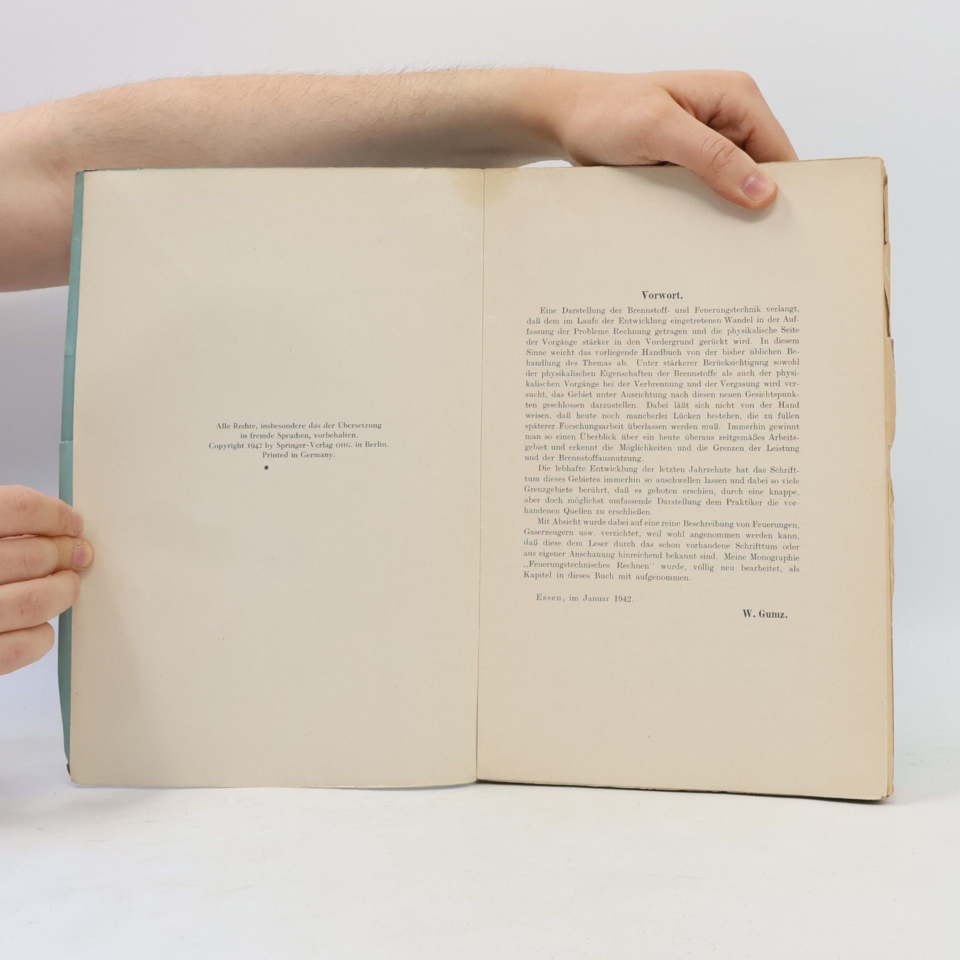 Wilhelm Gumz Kurzes Handbuch der Brennstoff- und Feuerungstechnik