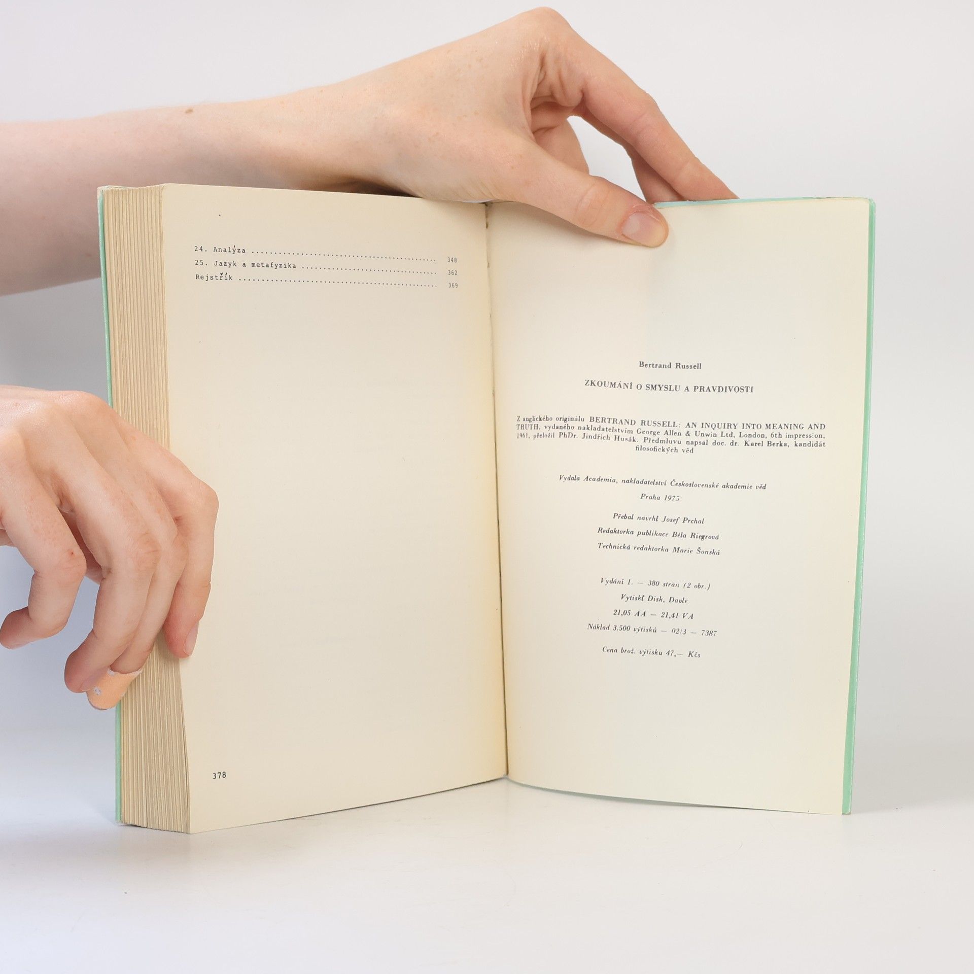 Bertrand Russell Zkoumání o smyslu a pravdivosti