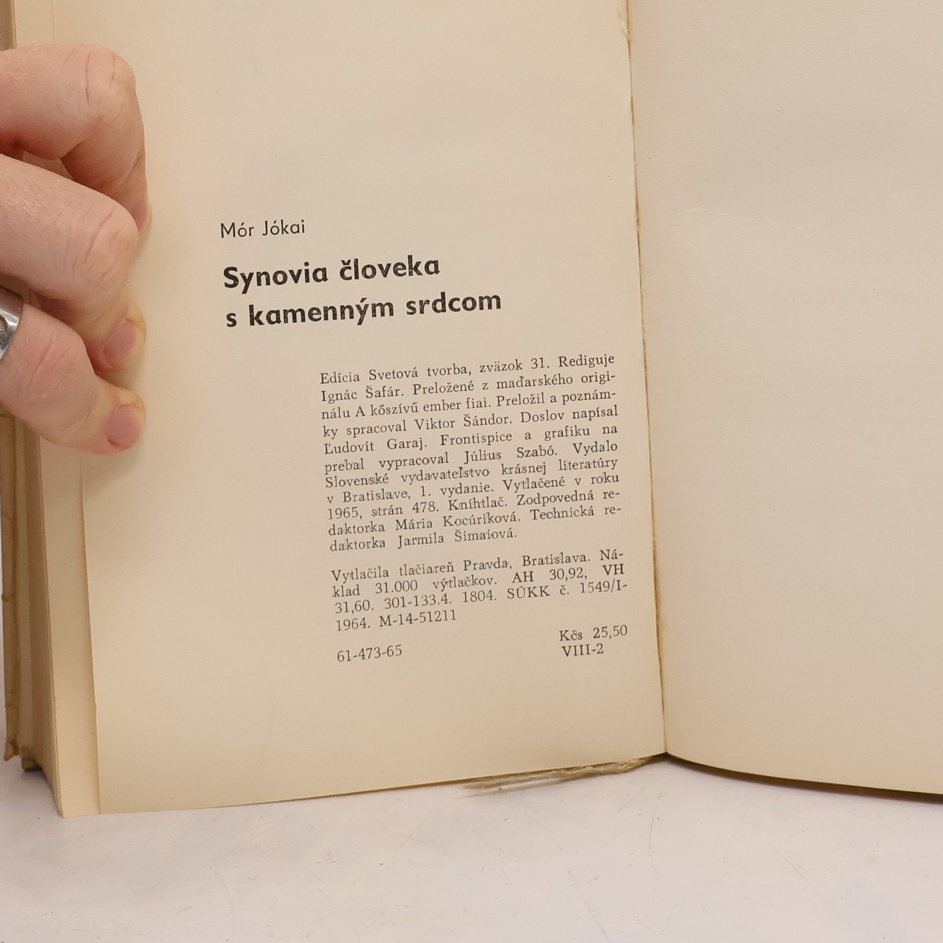 Mór Jókai Synovia človeka s kamenným srdcom