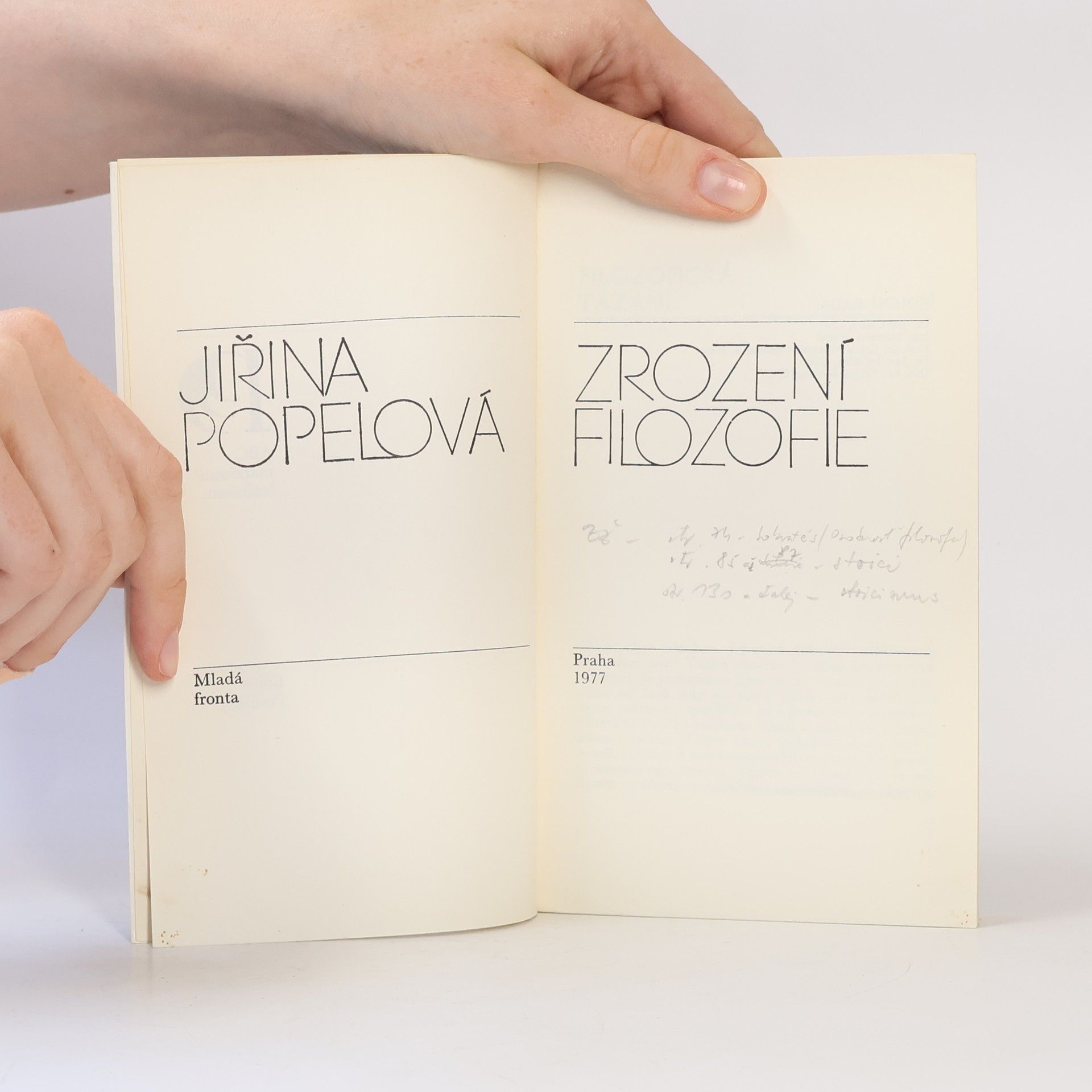 Jiřina Popelová Zrození filozofie