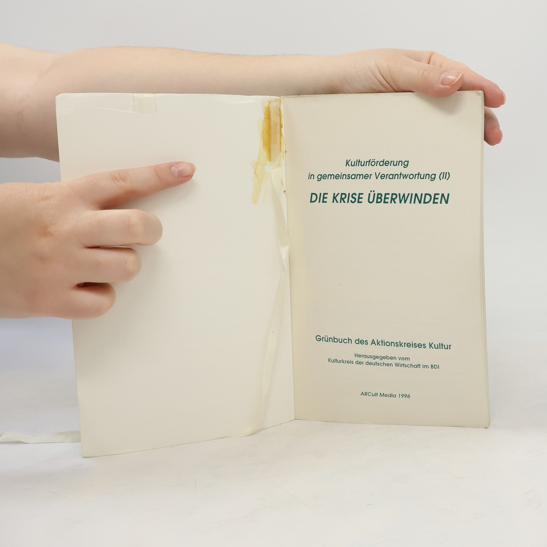 Aktionskreises Kultur Kulturförderung in gemeinsamer Verantwortung - 2: Die Krise überwinden