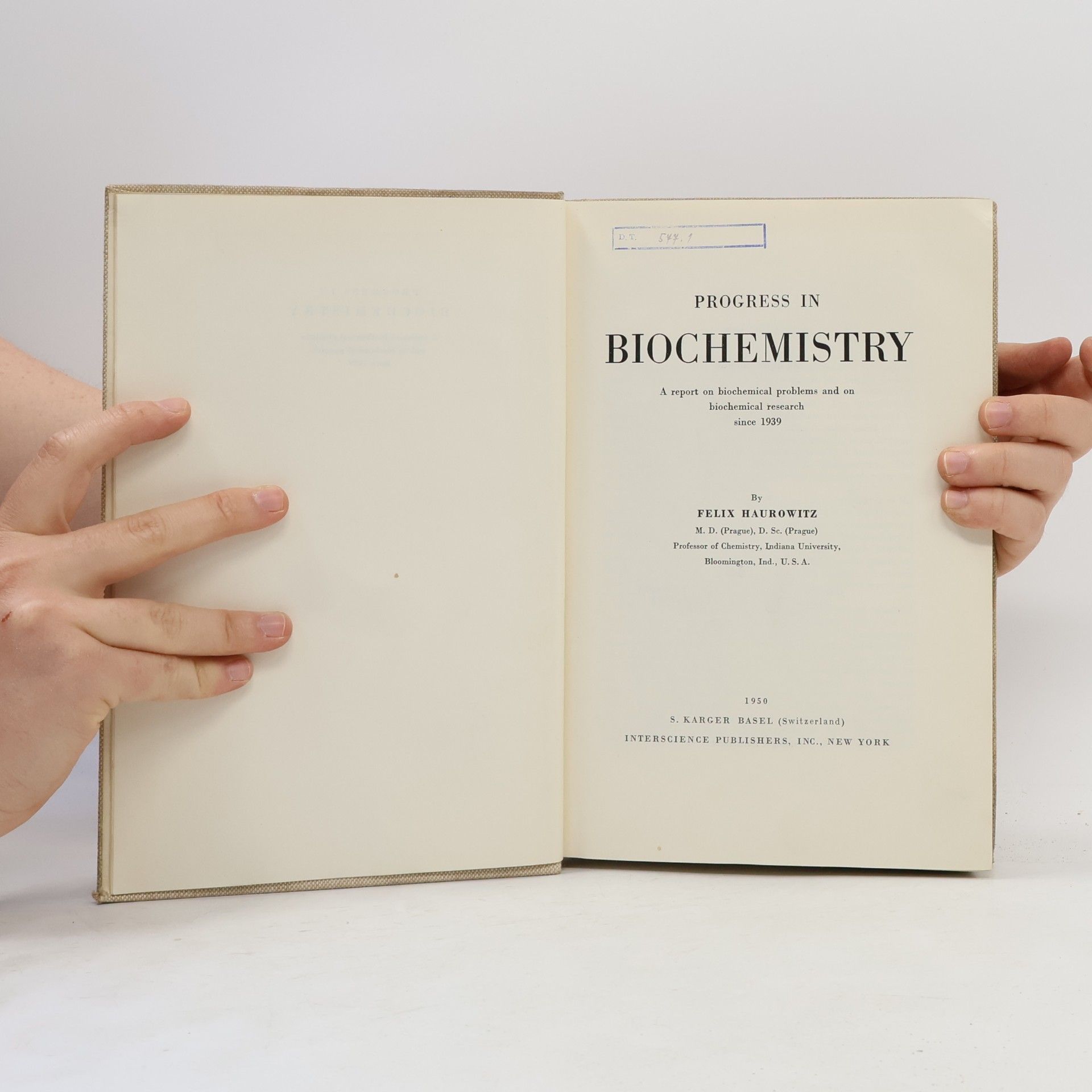 Felix Haurowitz Progress in biochemistry