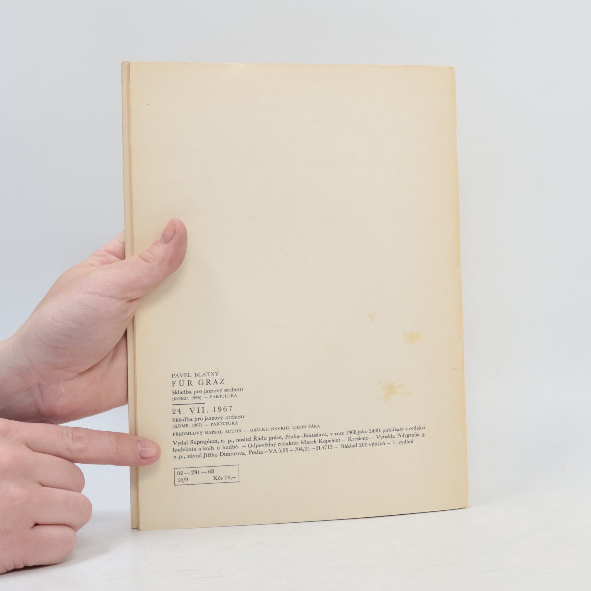 Pavel Blatný Für Graz. Skladba pro jazzový orchestr 24. VII. 1967