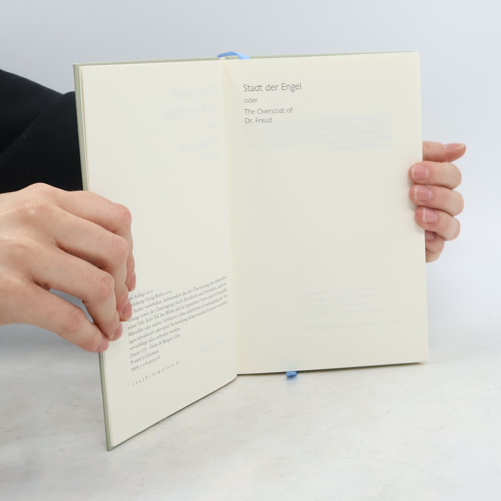 Christa Wolf Stadt der Engel oder the Overcoat of dr. Freud