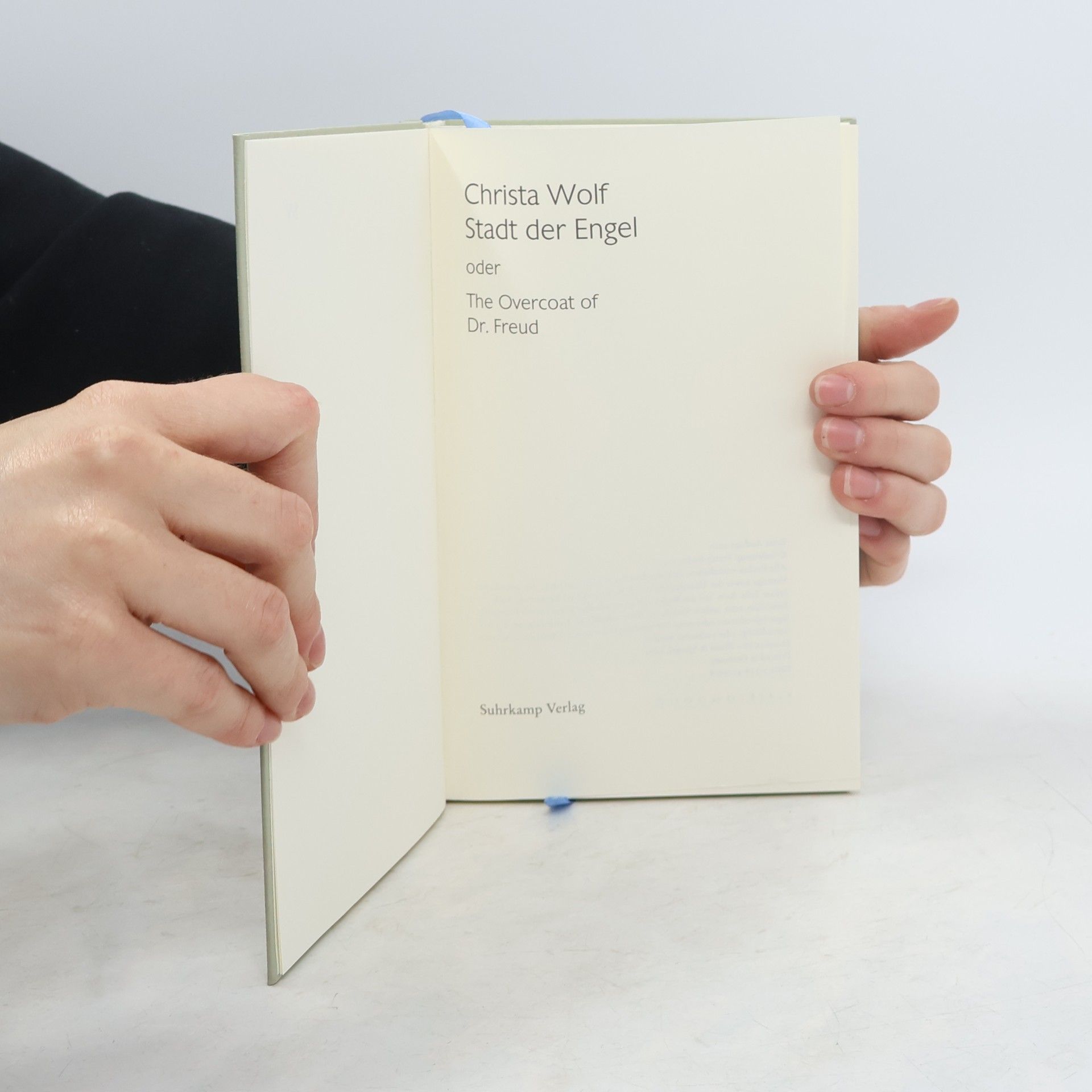 Christa Wolf Stadt der Engel oder the Overcoat of dr. Freud