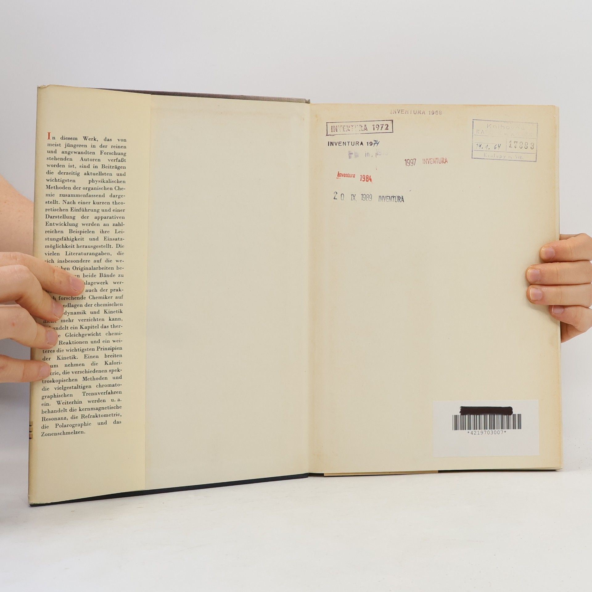 Various authors Ausgewählte physikalische Methoden der organischen Chemie II.
