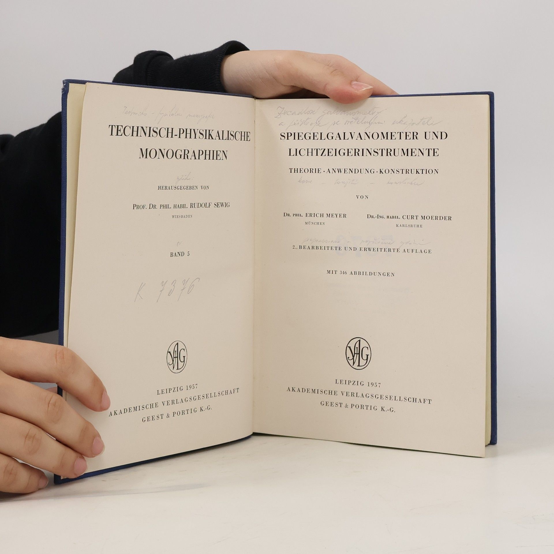 Curt Moerder  Spiegelgalvanometer und Lichtzeigerinstrumente