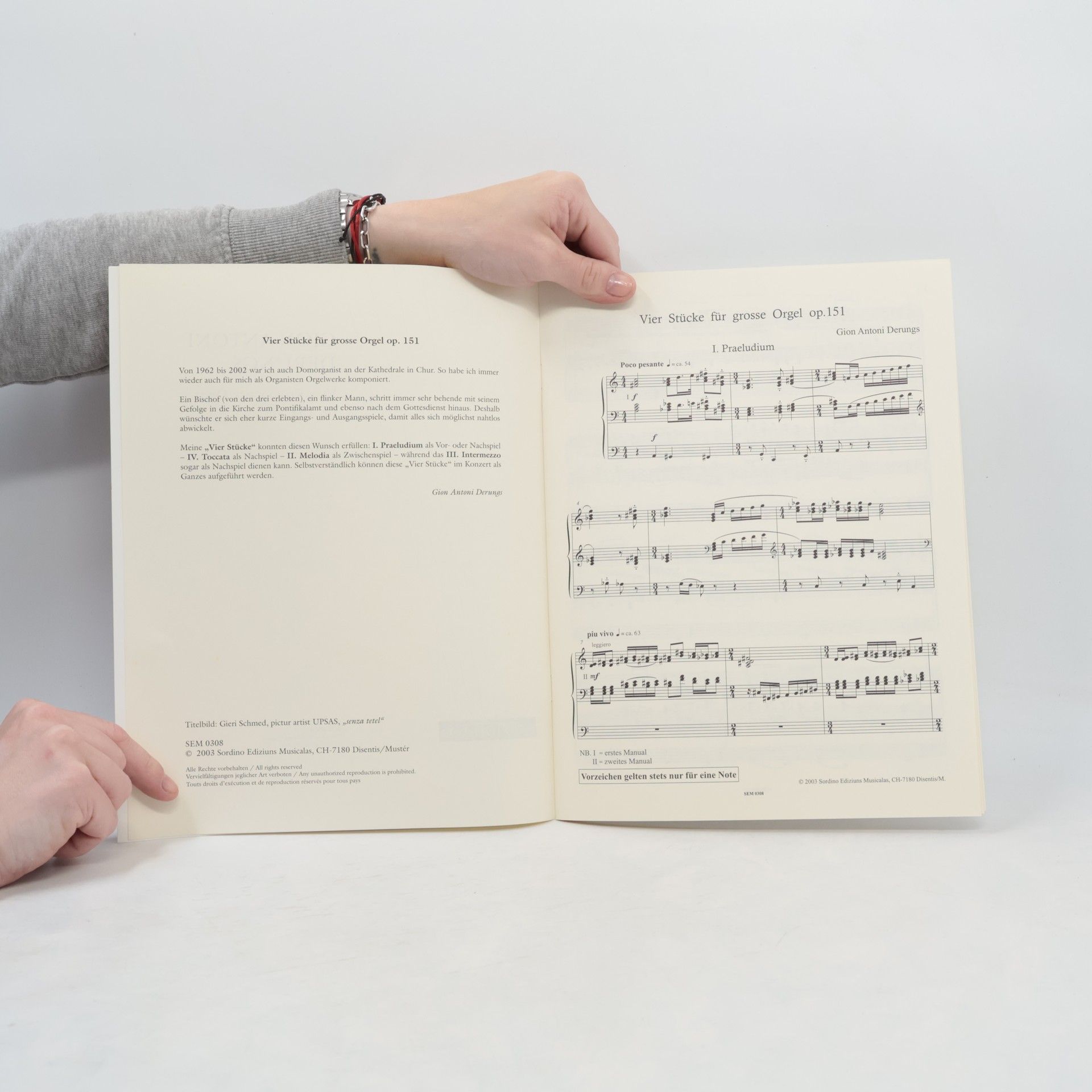 Gion Antoni Derungs Vier Stücke für Orgel, op. 151
