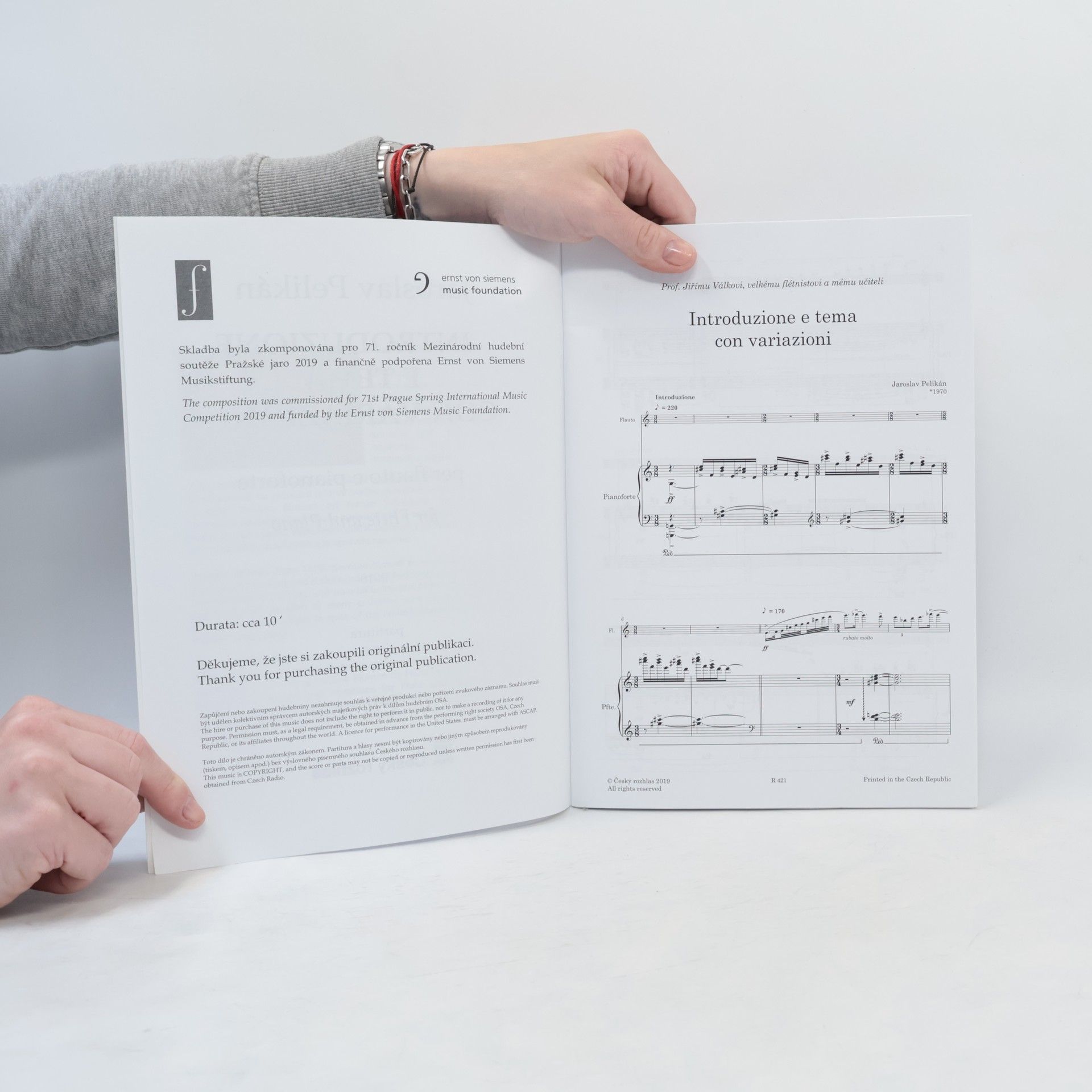 Jaroslav Pelikán Introduzione e Tema con Variazioni / Introduction, Theme and Variations