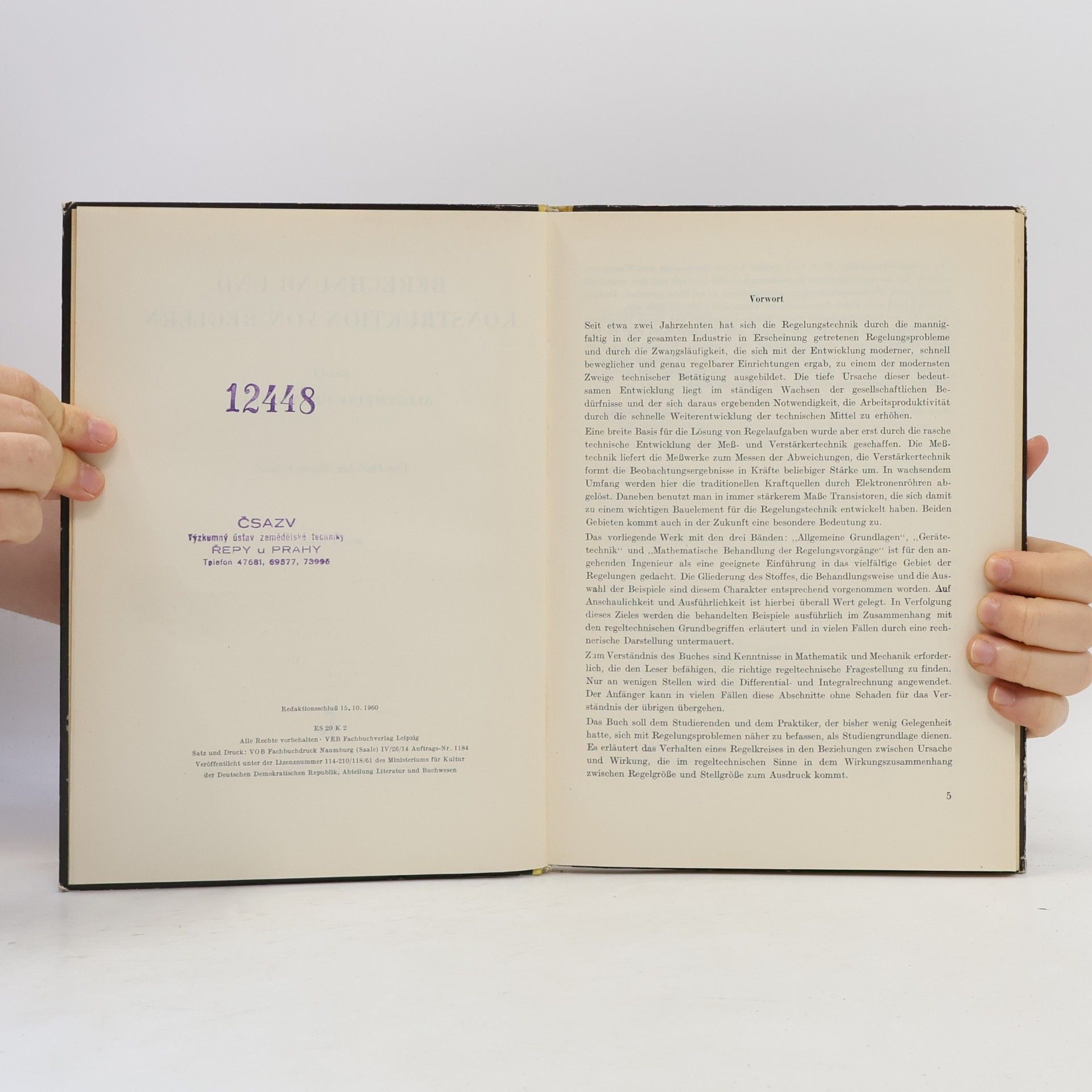 Erwin Mikusch Berechnung und Konstruktion von Reglern. Bd. 1.