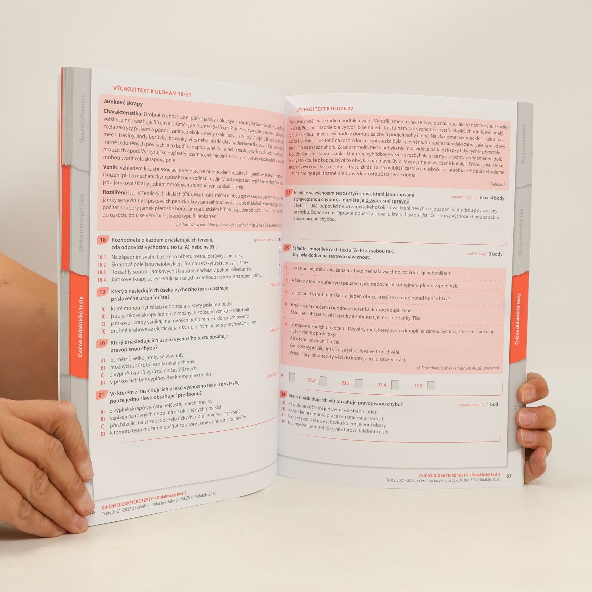Various authors Testy z českého jazyka pro žáky 9. tříd ZŠ 2021/2022
