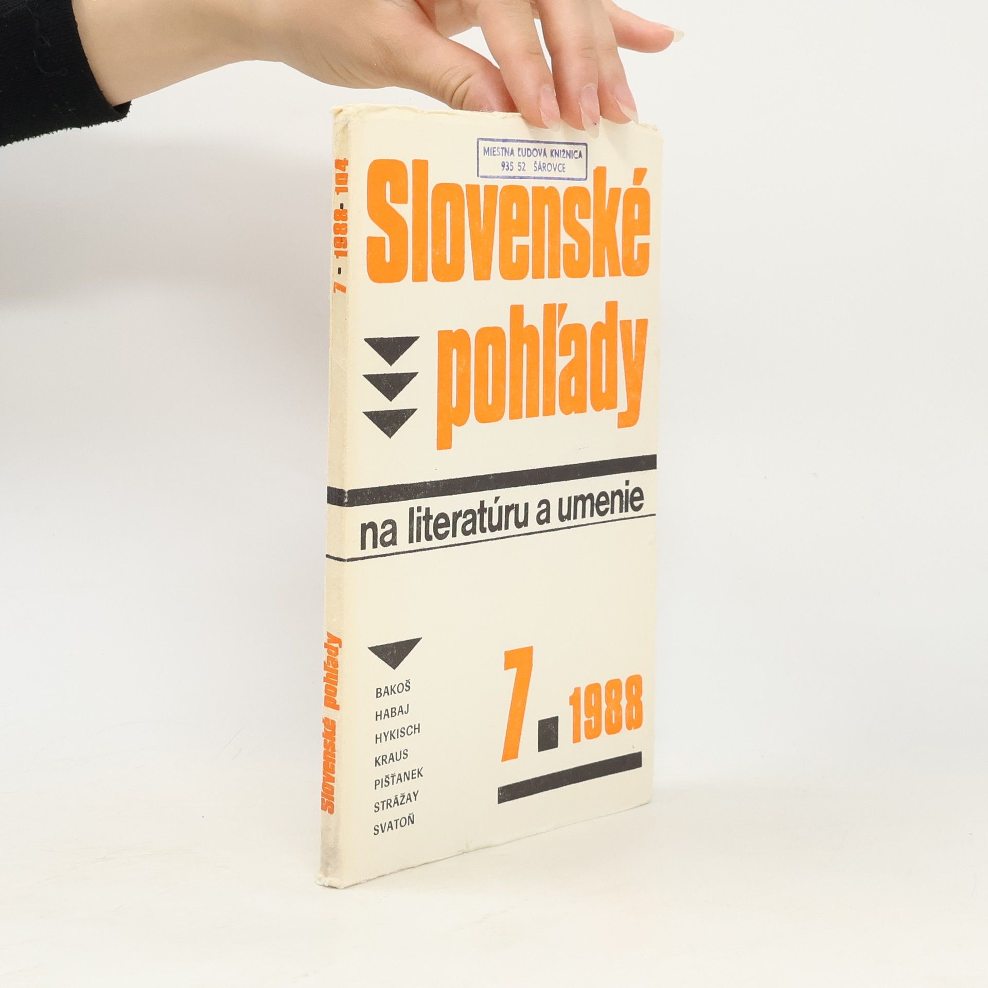 Collectif d'auteurs Slovenské pohľady na literatúru a umenie 7/1988