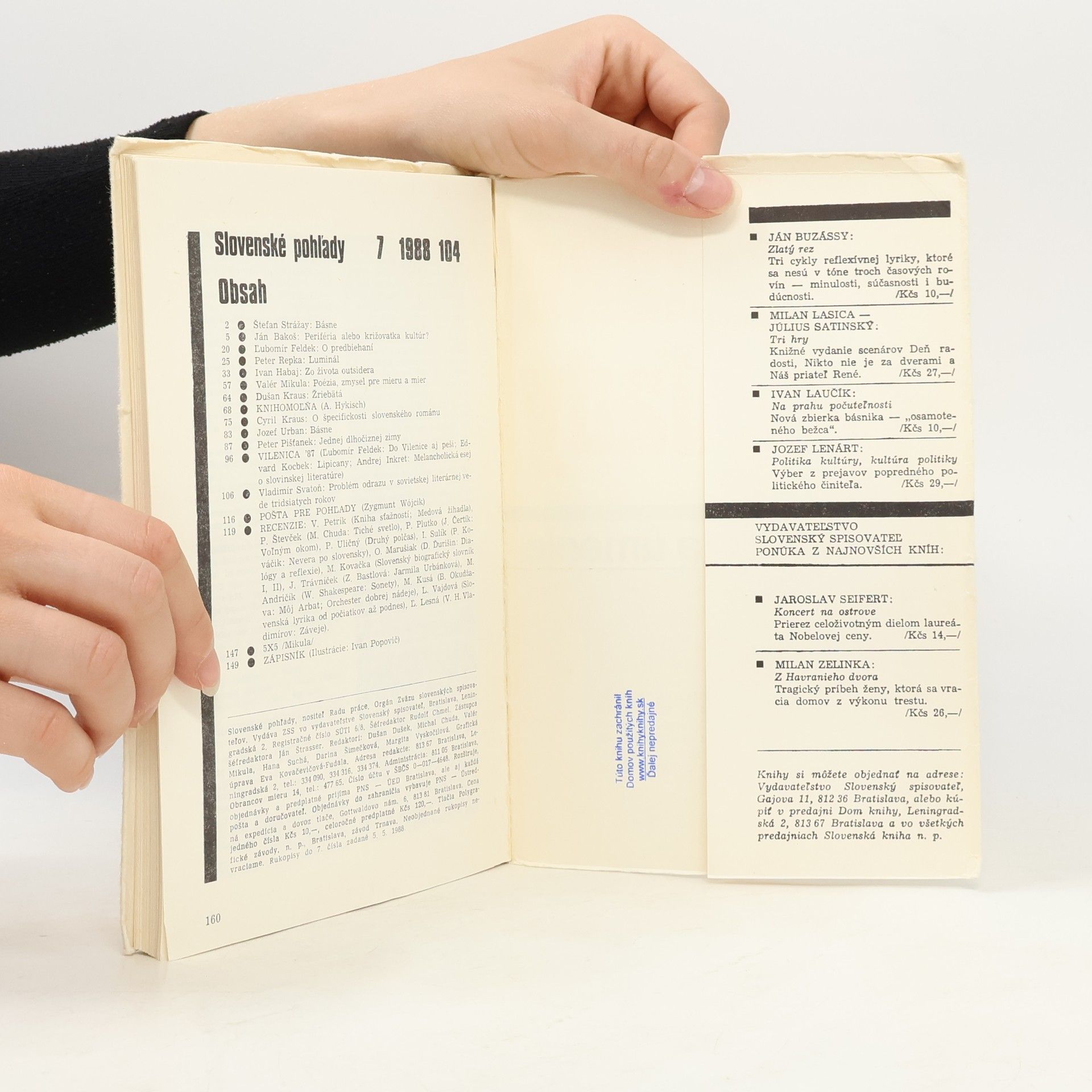Collectif d'auteurs Slovenské pohľady na literatúru a umenie 7/1988