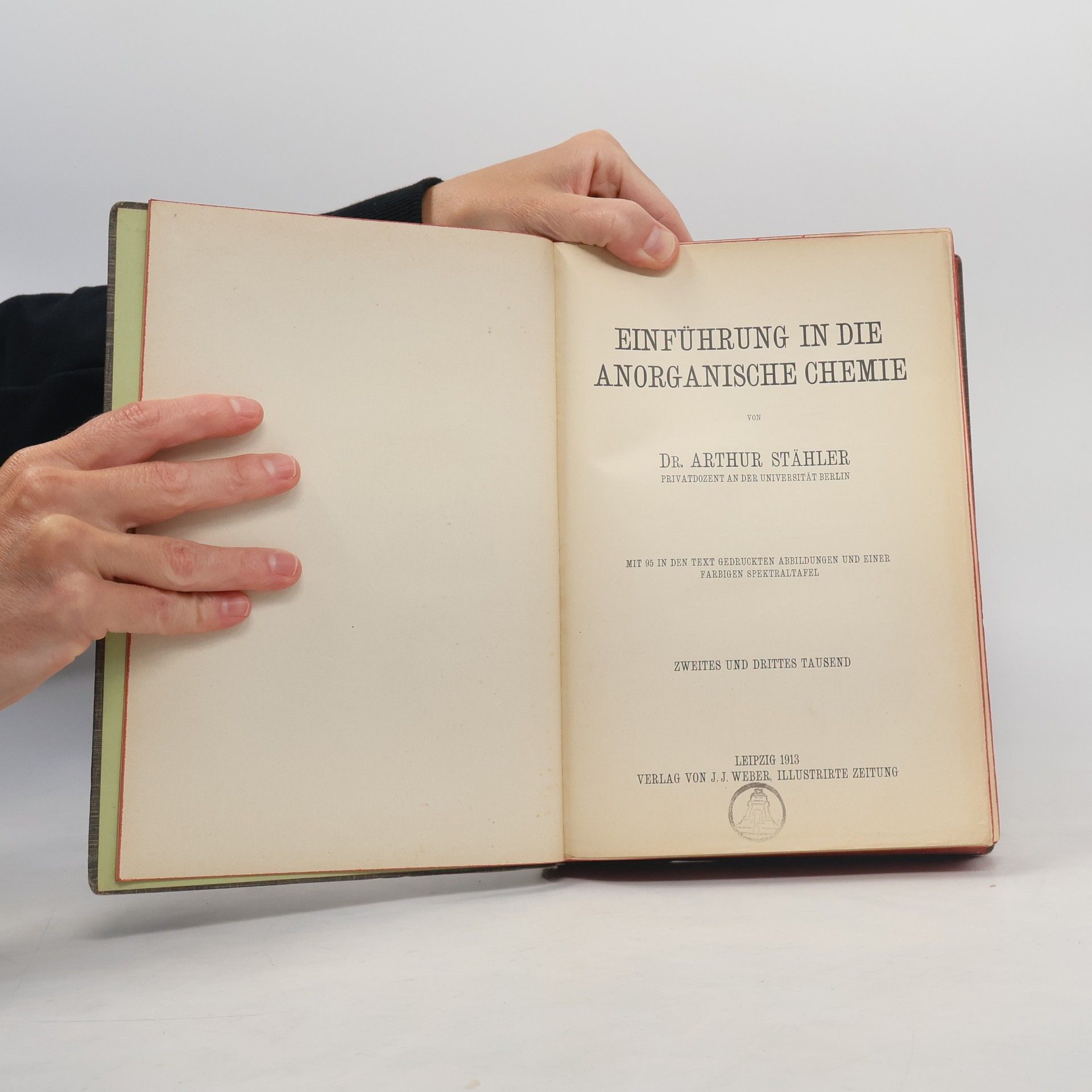 Arthur Stähler Einführung in die Anorganische Chemie