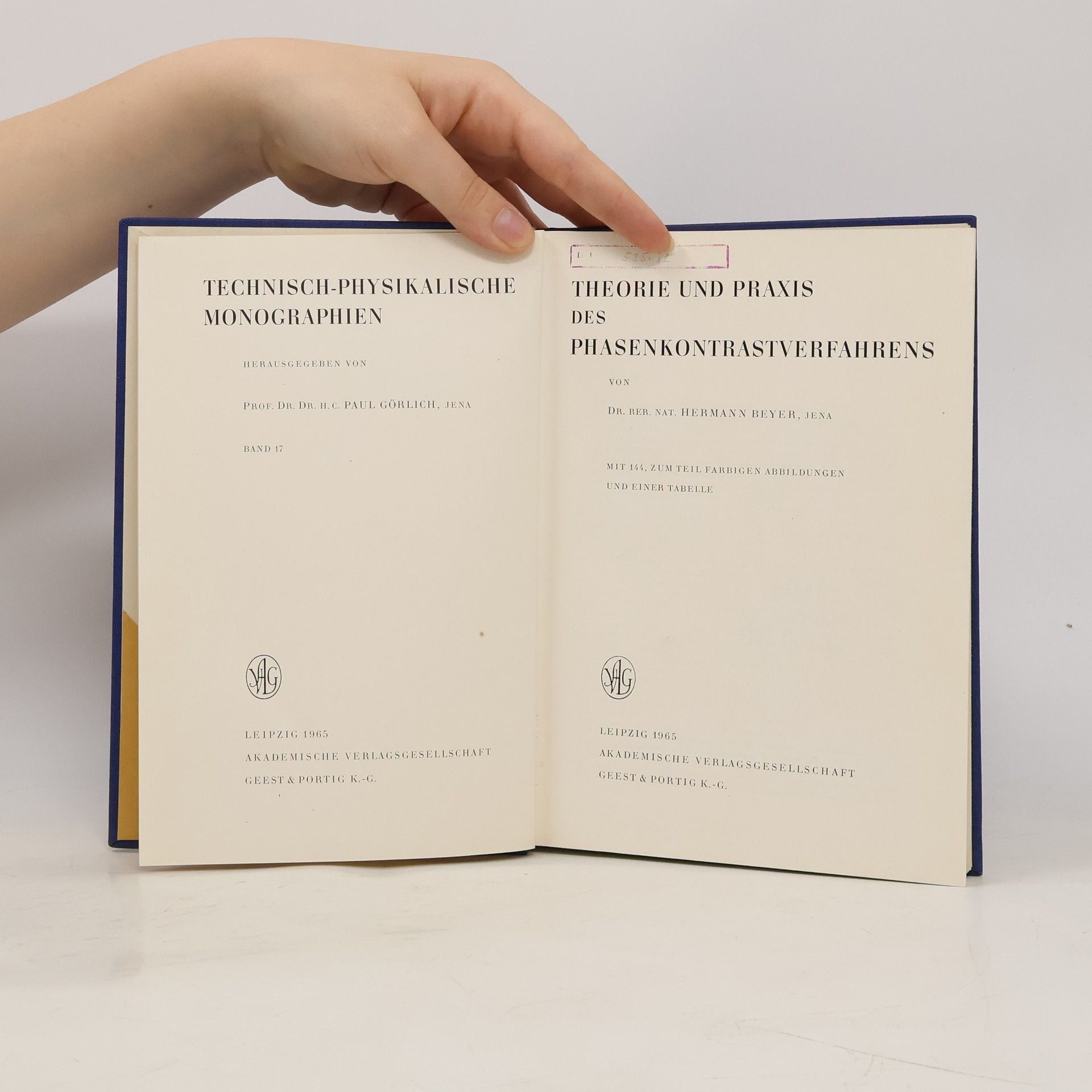 Hermann Beyer Theorie und Praxis des Phasenkontrastverfahrens