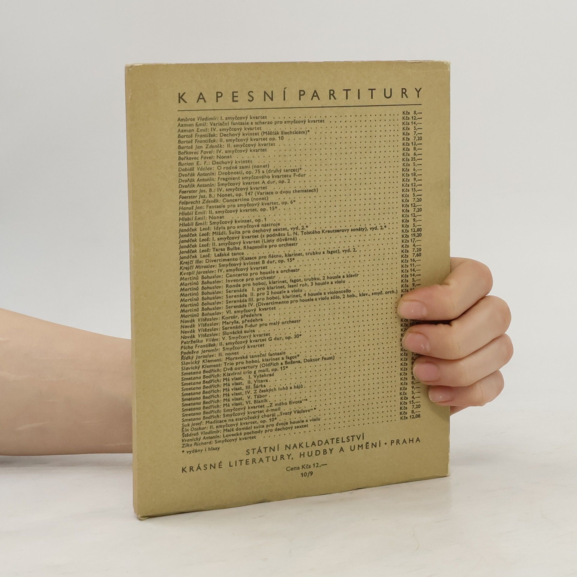 František Muzika Kapesní partitury č. 190. Quartetto I