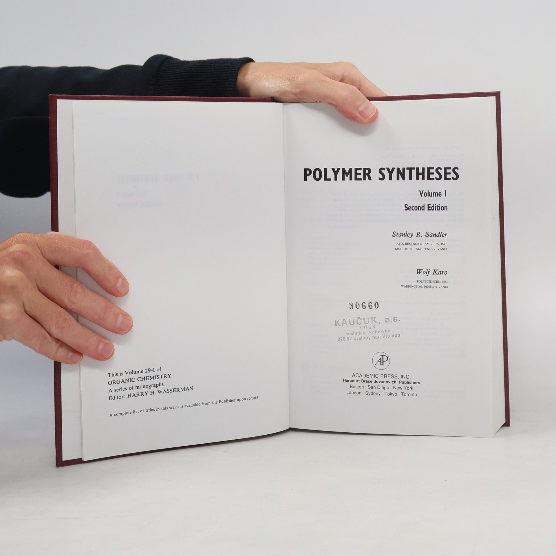 Stanley Sandler Polymer Syntheses I.