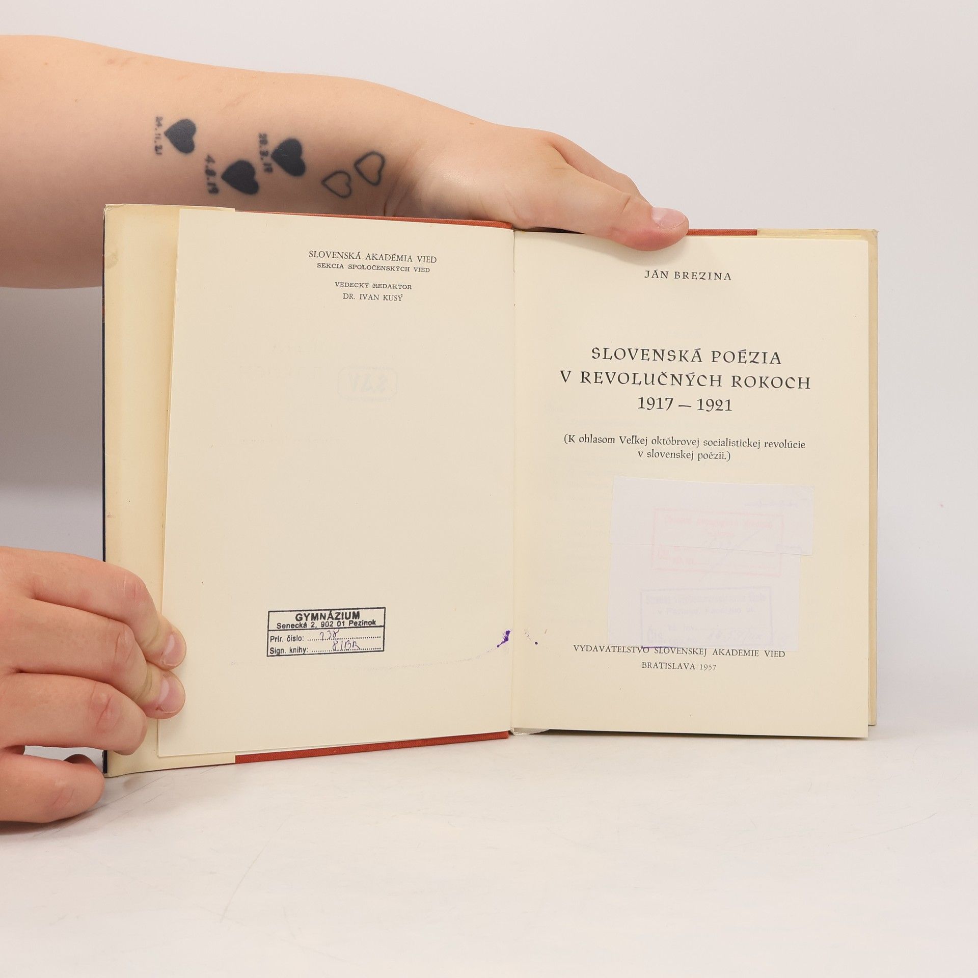 Ján Brezina Slovenská poézia v revolučných rokoch 1917 - 1921 (recenzní výtisk)