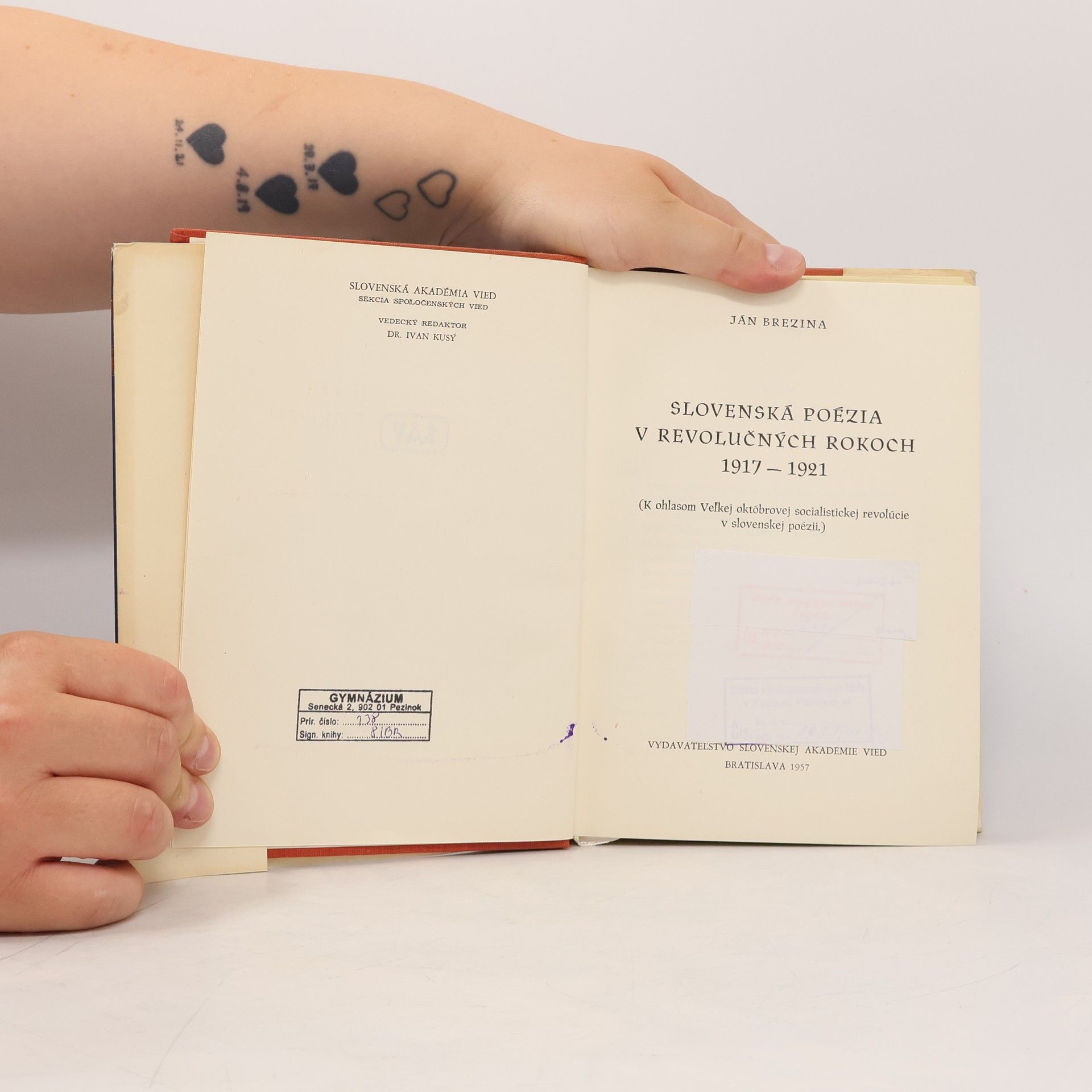 Ján Brezina Slovenská poézia v revolučných rokoch 1917 - 1921 (recenzní výtisk)