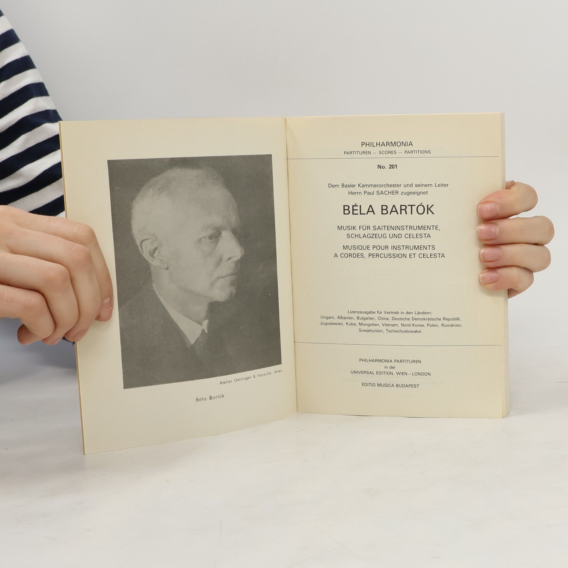 Béla Bartók Musik für Saiteninstrumente, Schlagzeug und Celesta. Musique pour instruments a cordes, percussion et celesta