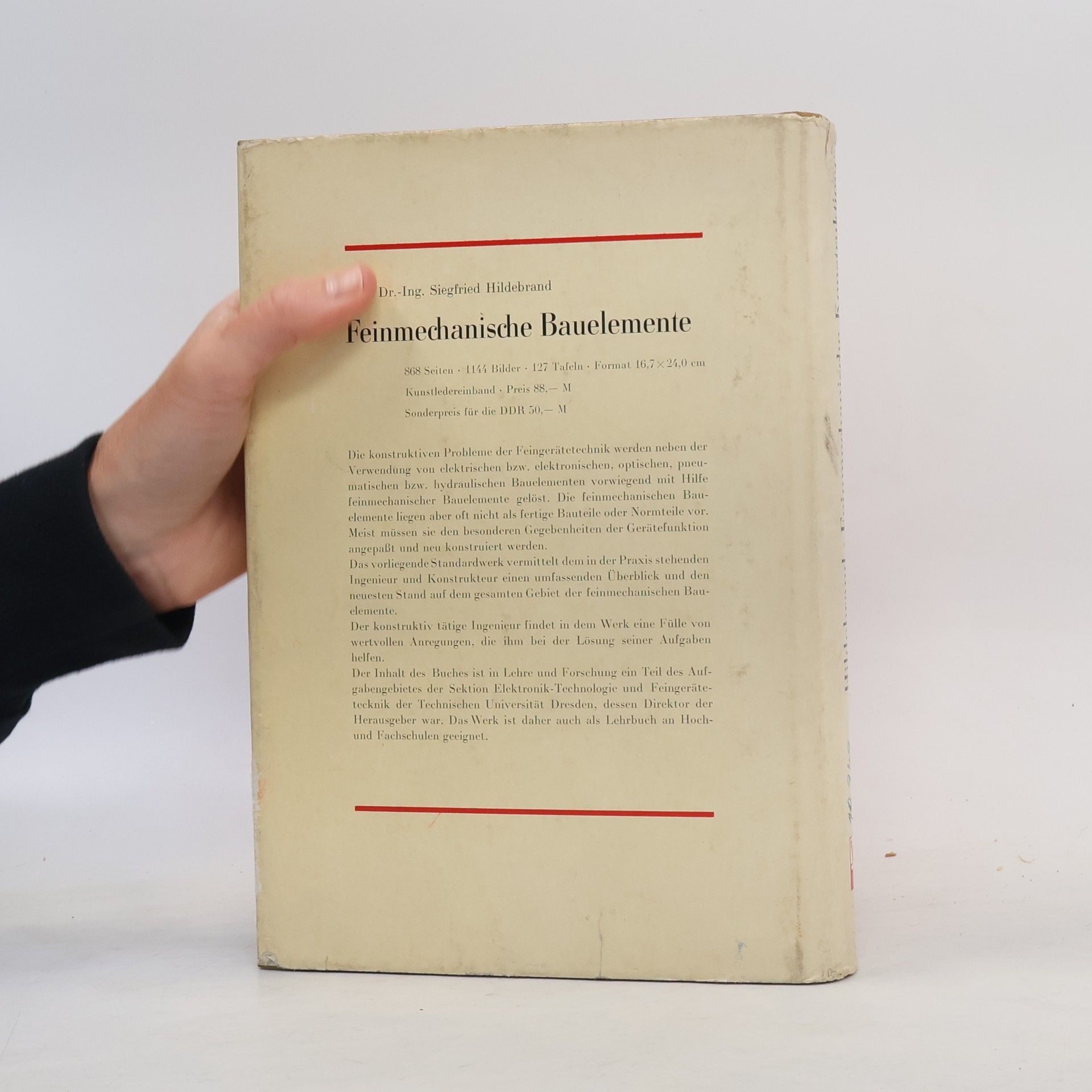 Siegfried Hildebrand Einführung in die feinmechanischen Konstruktionen