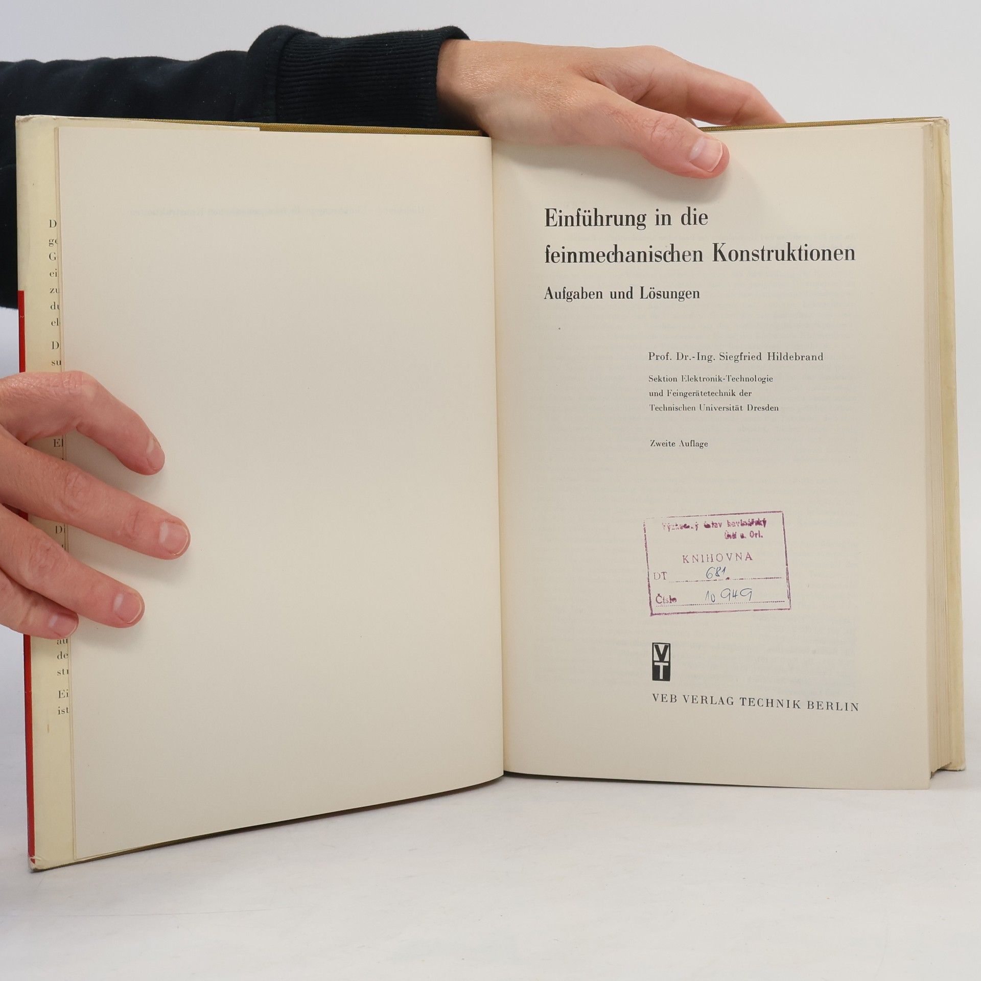 Siegfried Hildebrand Einführung in die feinmechanischen Konstruktionen