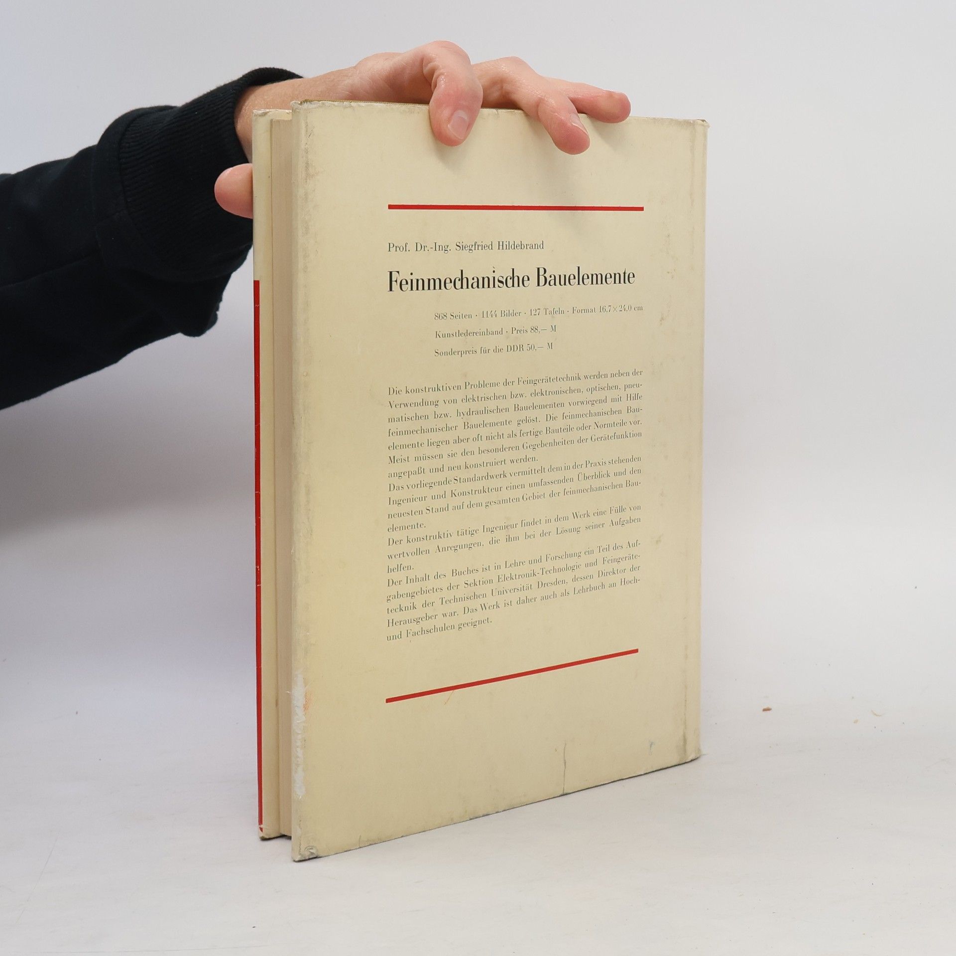 Siegfried Hildebrand Einführung in die feinmechanischen Konstruktionen