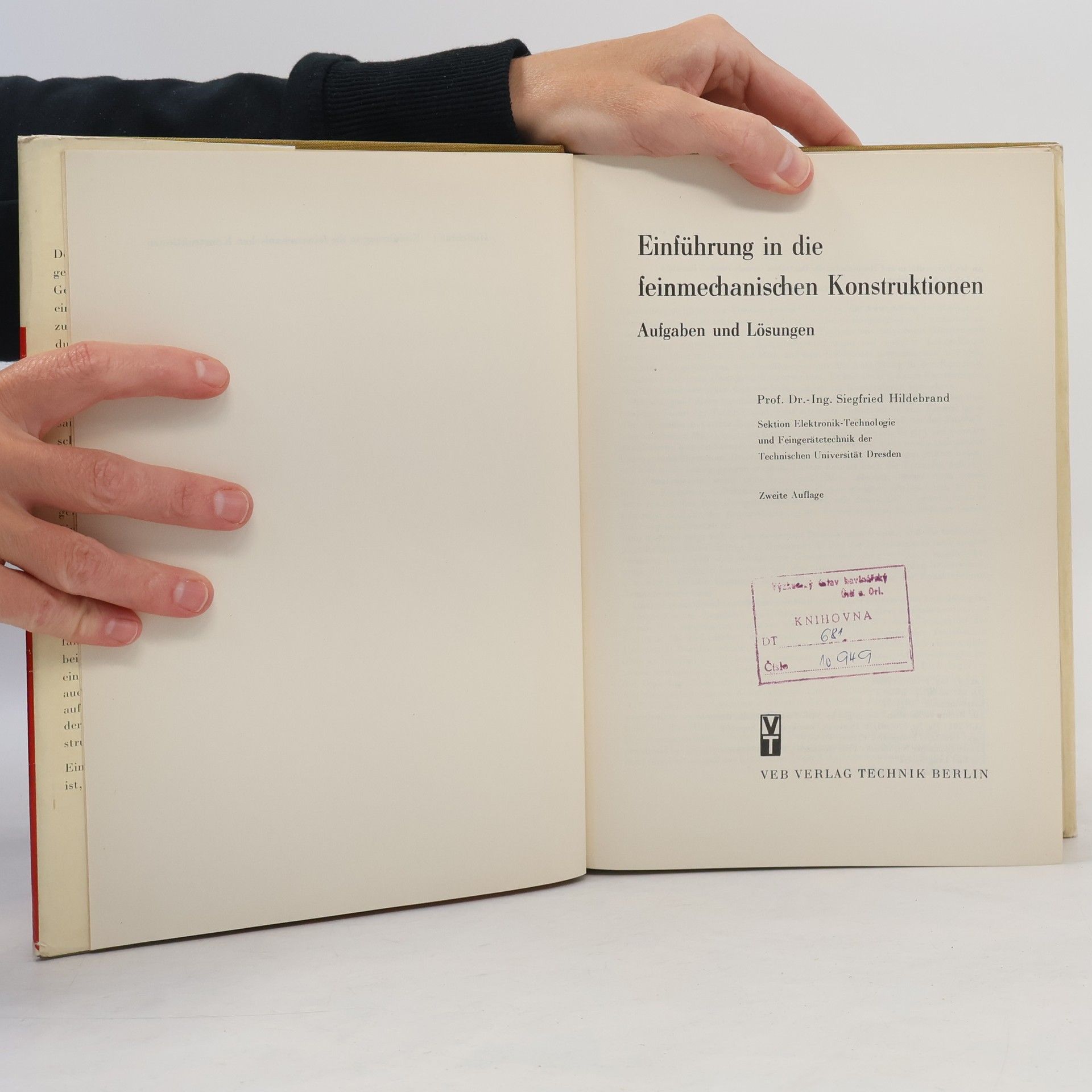 Siegfried Hildebrand Einführung in die feinmechanischen Konstruktionen