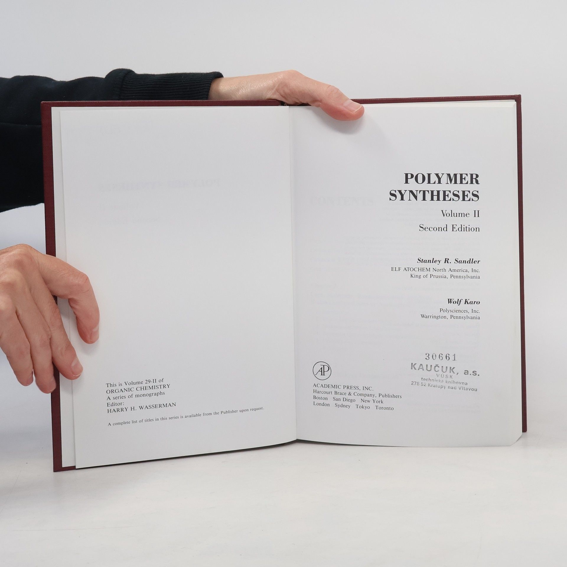 Stanley R. Sandler Polymer Syntheses II.