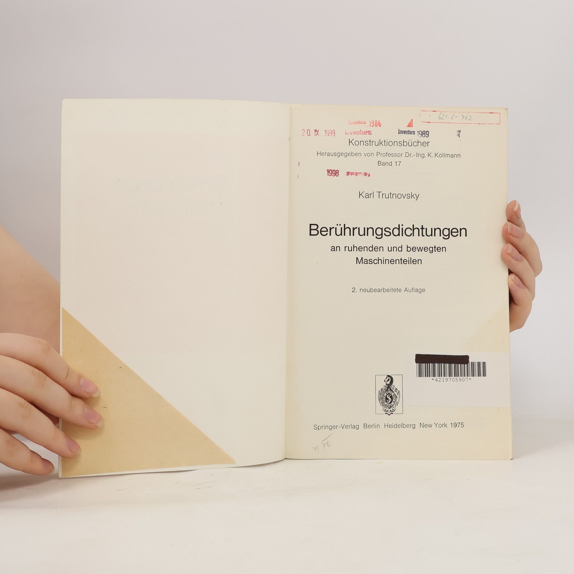 Karl Trutnovsky Konstruktionsbücher - 17: Berührungsdichtungen