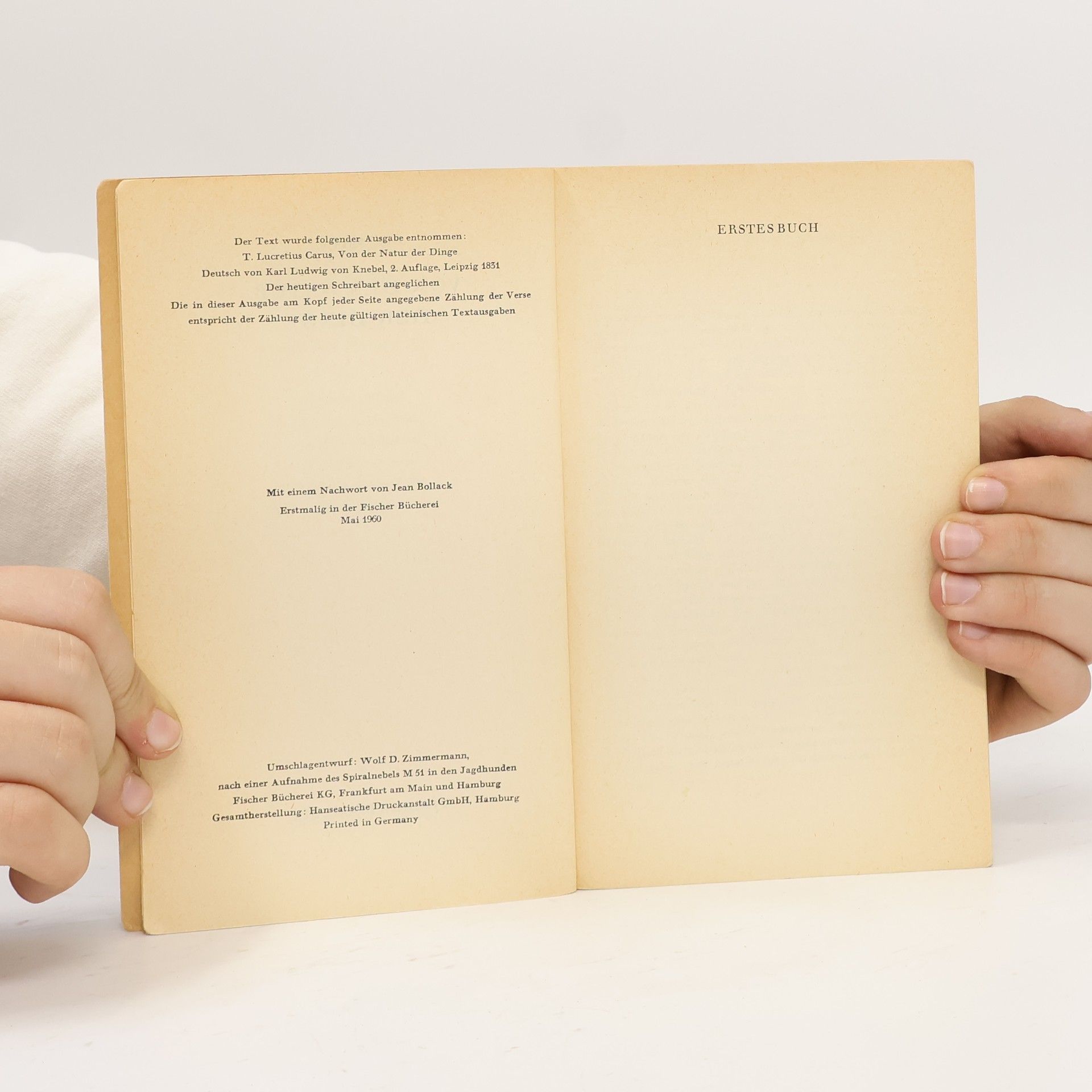 Titus Lucretius Carus Von der Natur der Dinge
