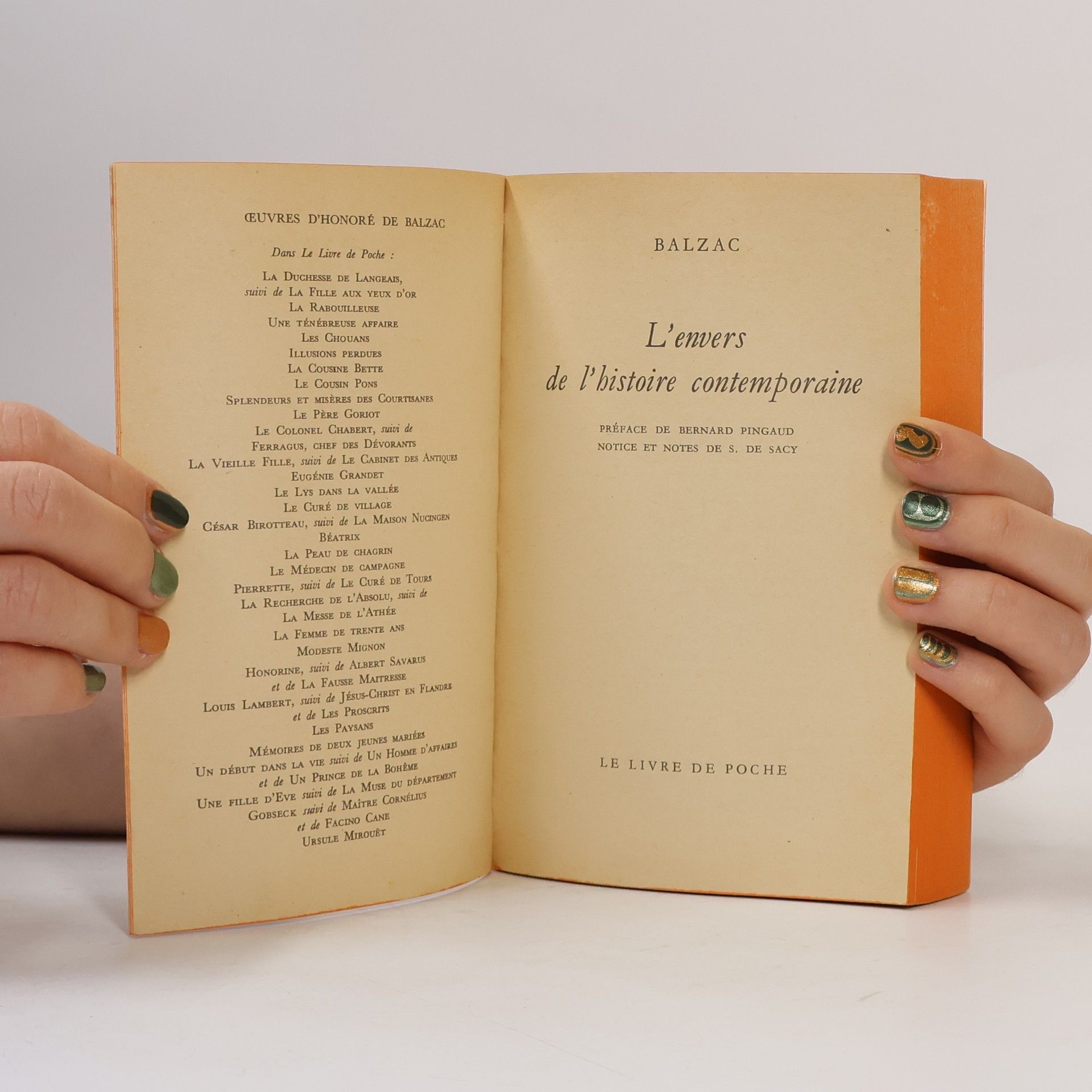 Honoré de Balzac L'Envers de l'histoire contemporaine