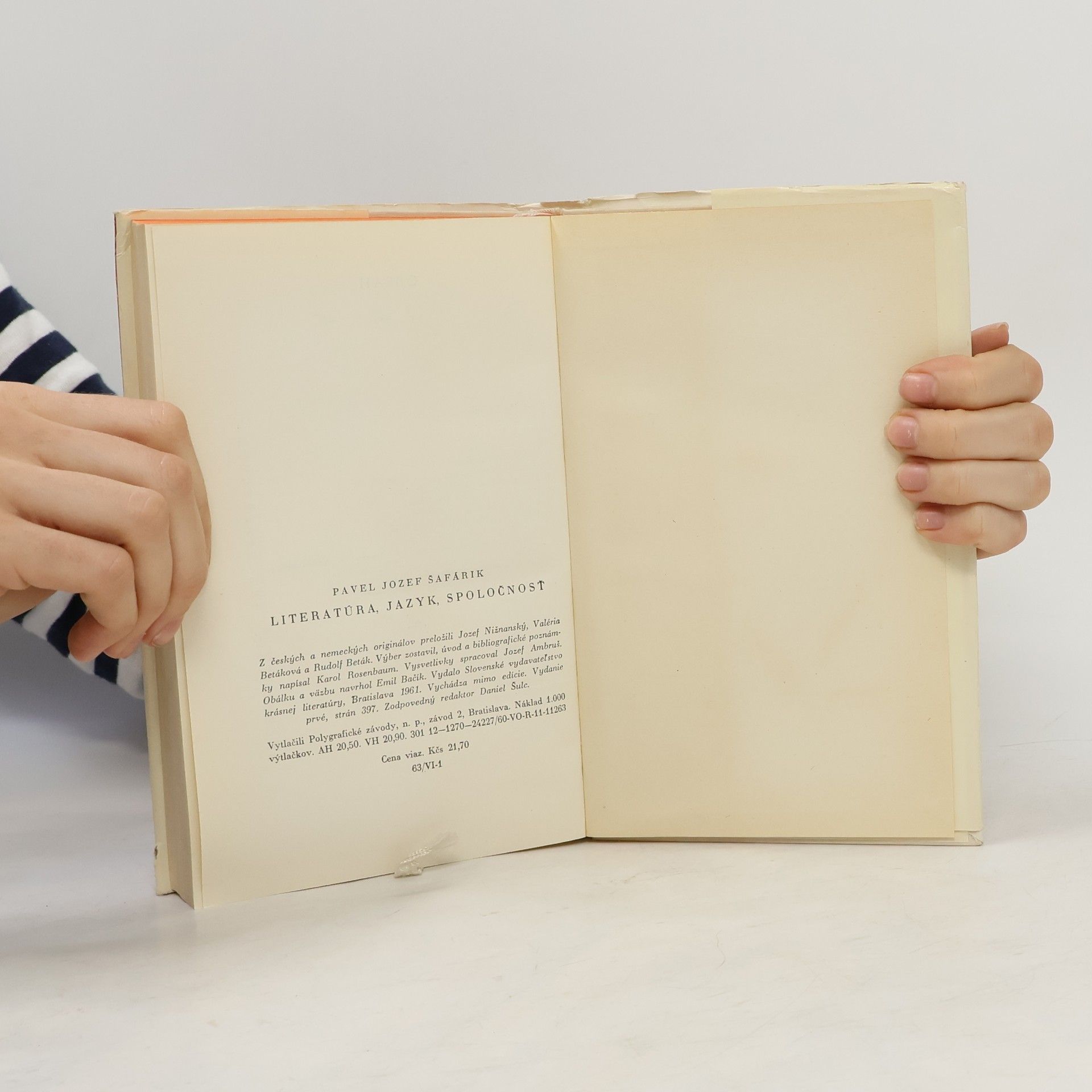 Pavel Josef Šafařík Literatúra, jazyk, spoločnosť