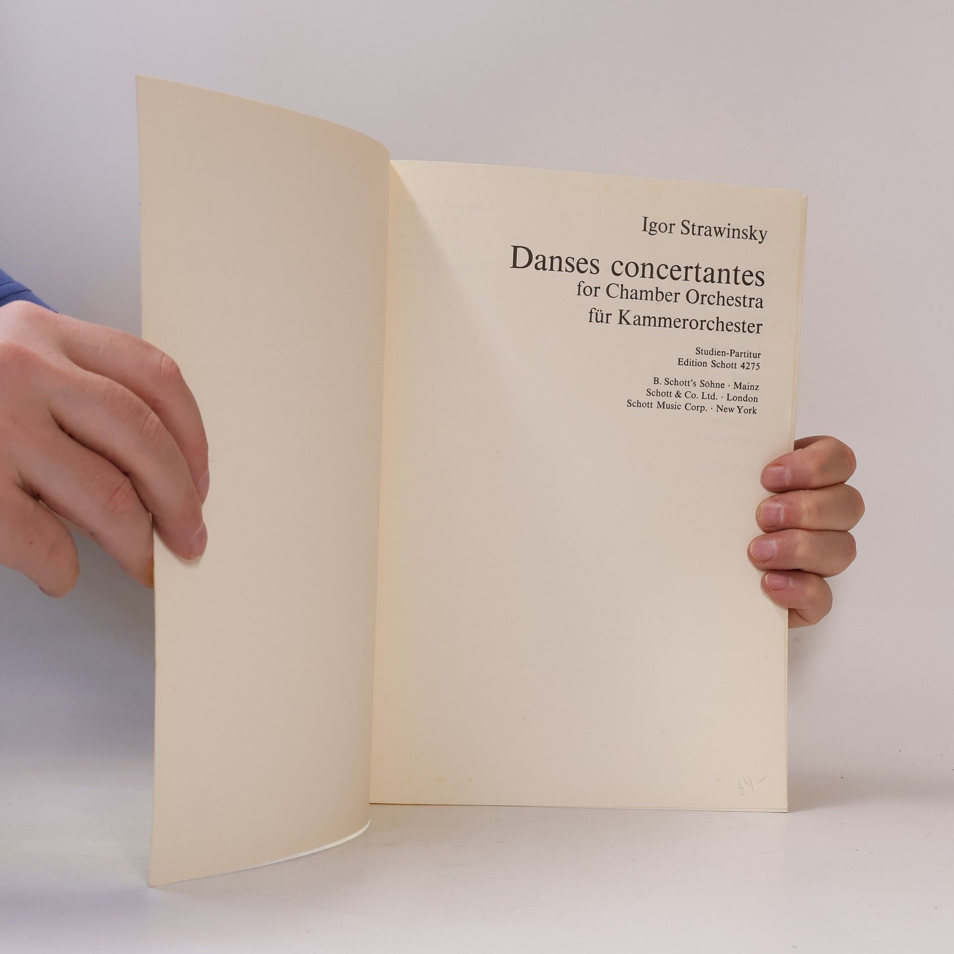 Igor Stravinsky Danses concertantes for Chamber Orchestra