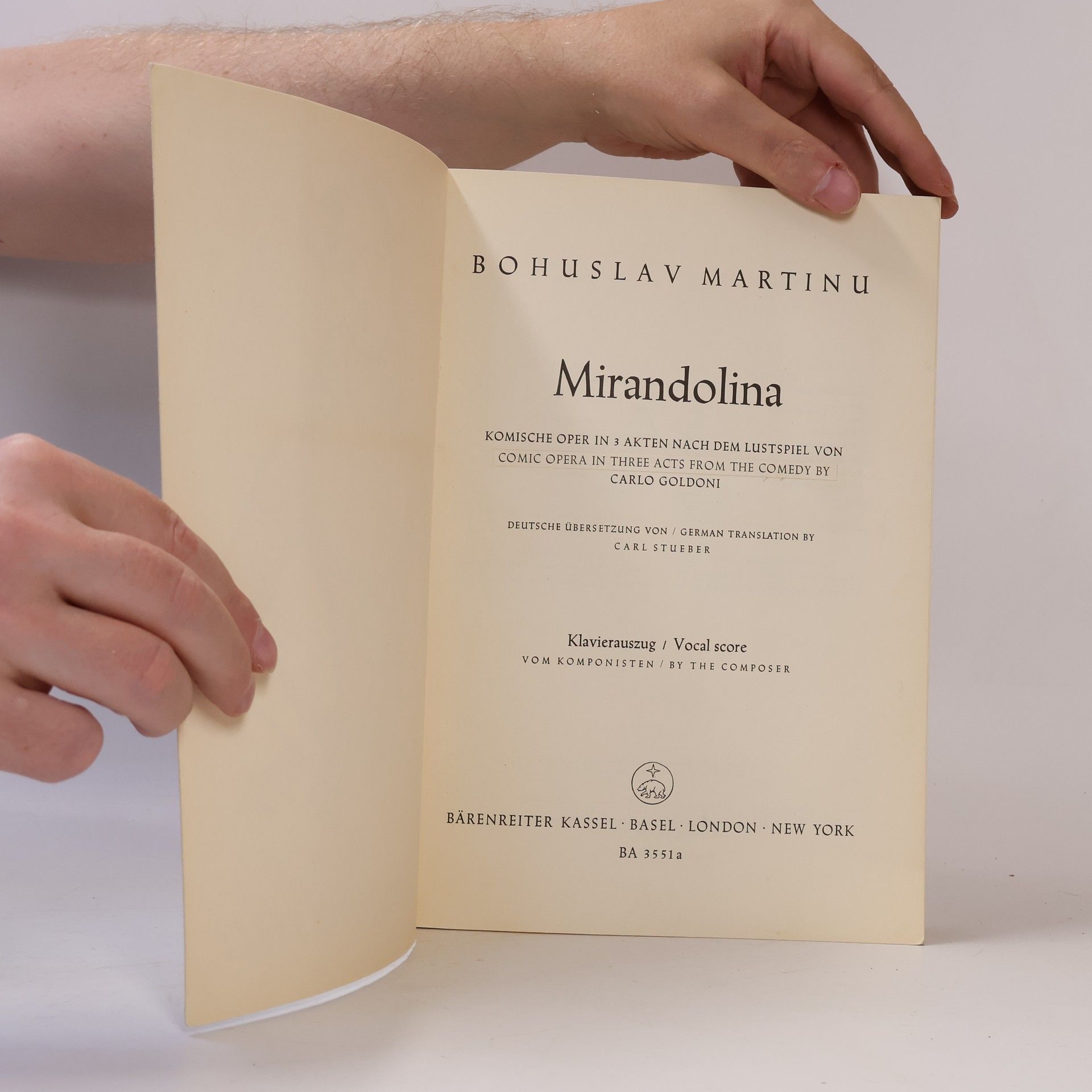 Bohuslav Martinů Mirandolina