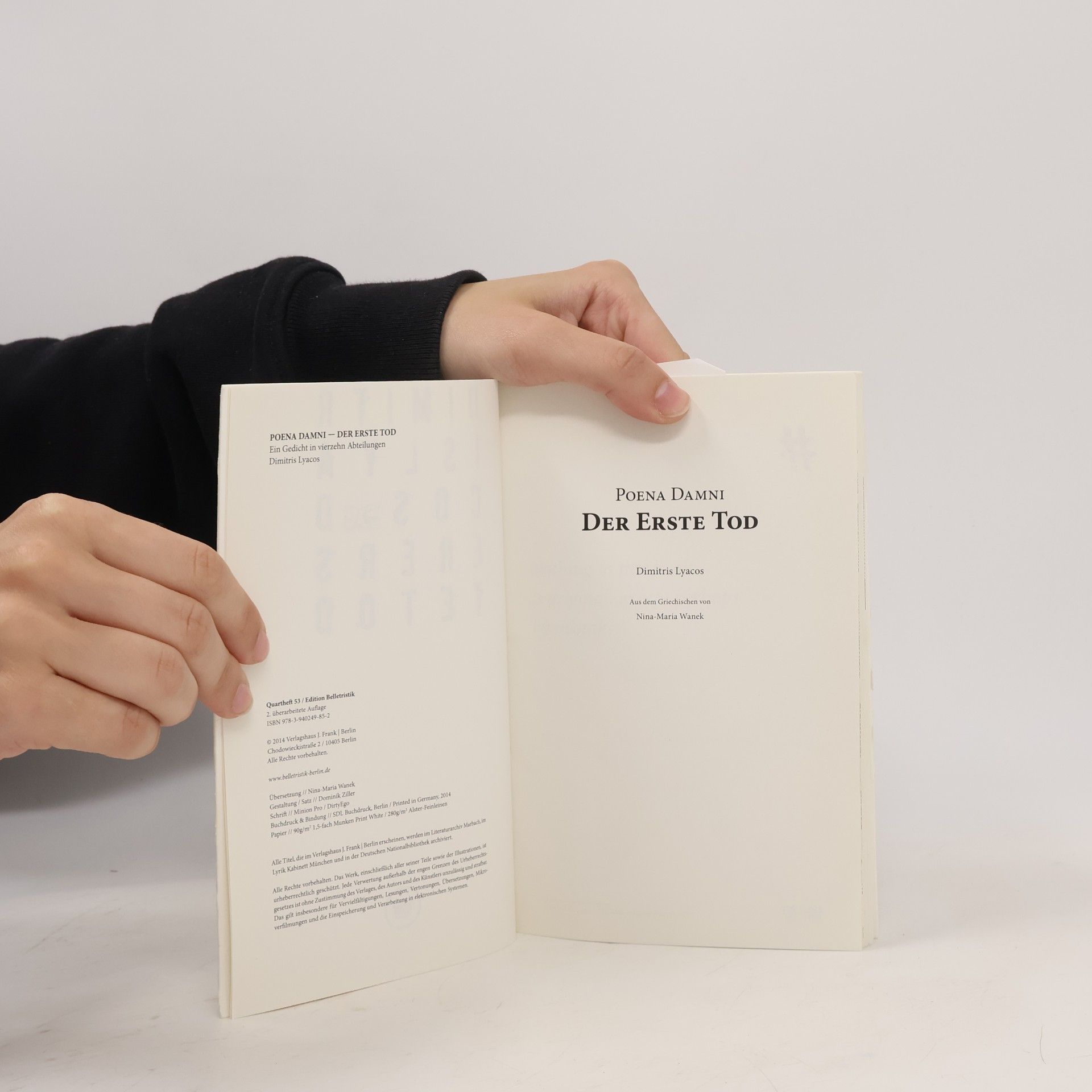 Dimitris Lyacos Der erste Tod