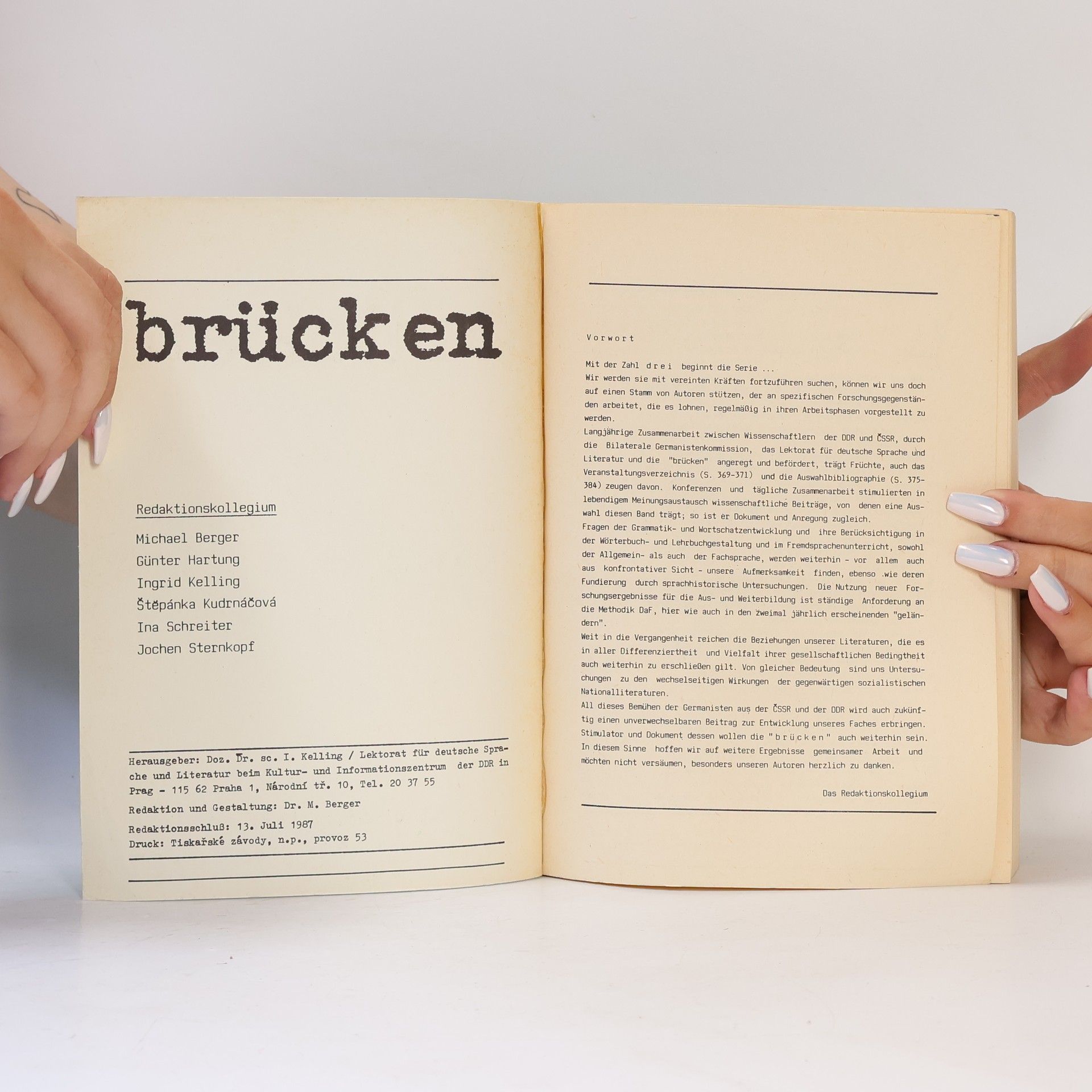 Autores varios Brücken. Germanistisches Jahrbuch DDR-ČSSR 1986/87