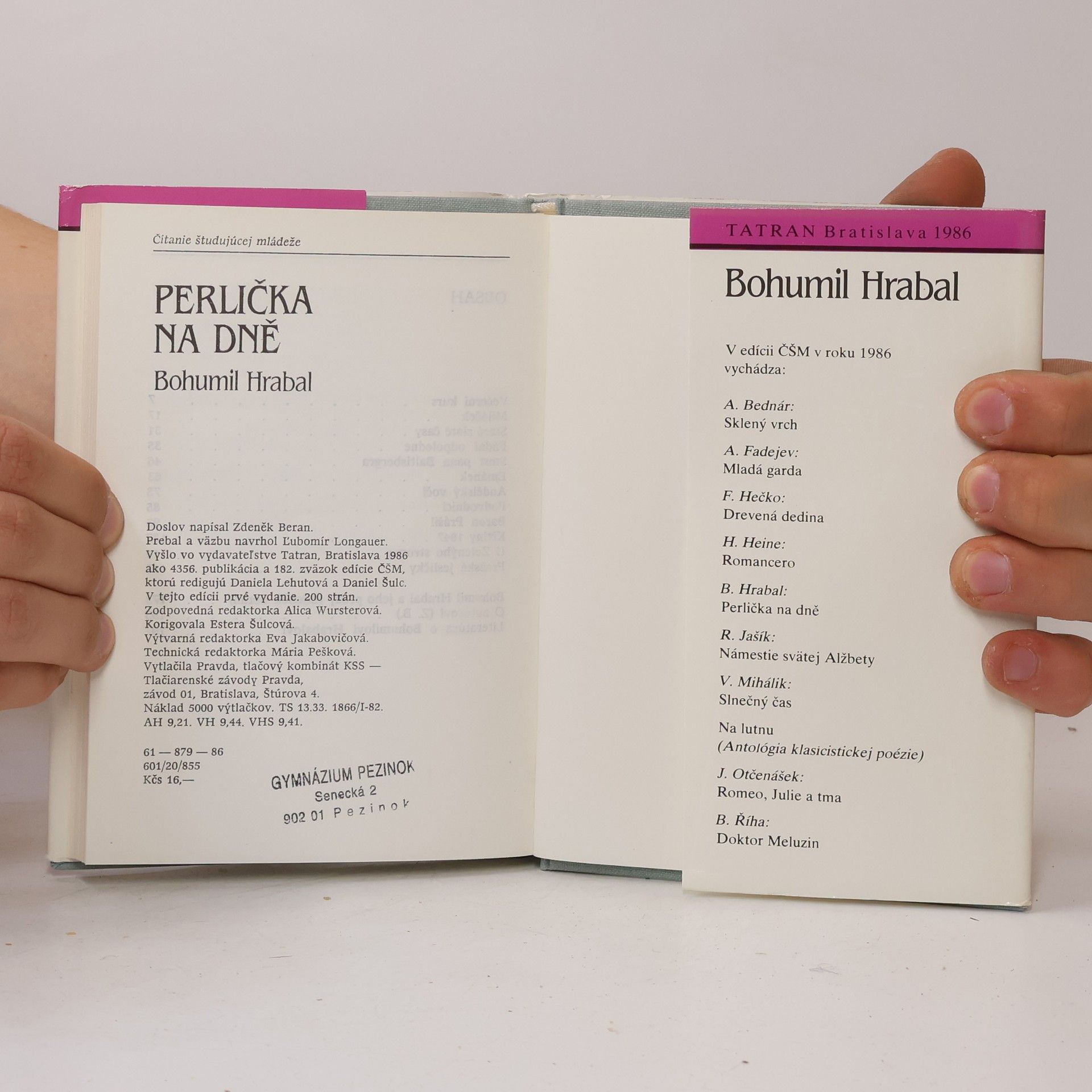 Bohumil Hrabal Perlička na dně