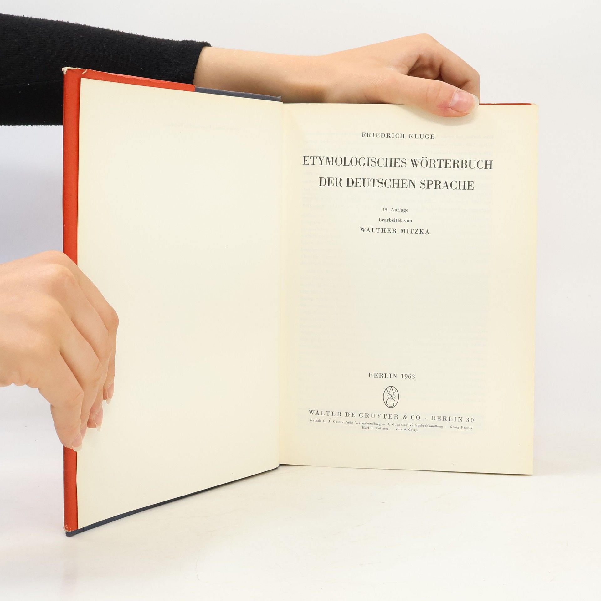 Friedrich Kluge Etymologisches Wörterbuch der deutschen Sprache